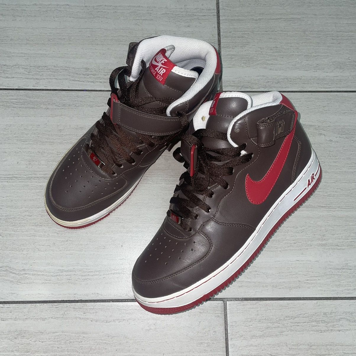 Nike Nike Air Force 1 Cooper Malone Natt Red & Brown RARE Size US 9 / EU 42 - 5 Thumbnail