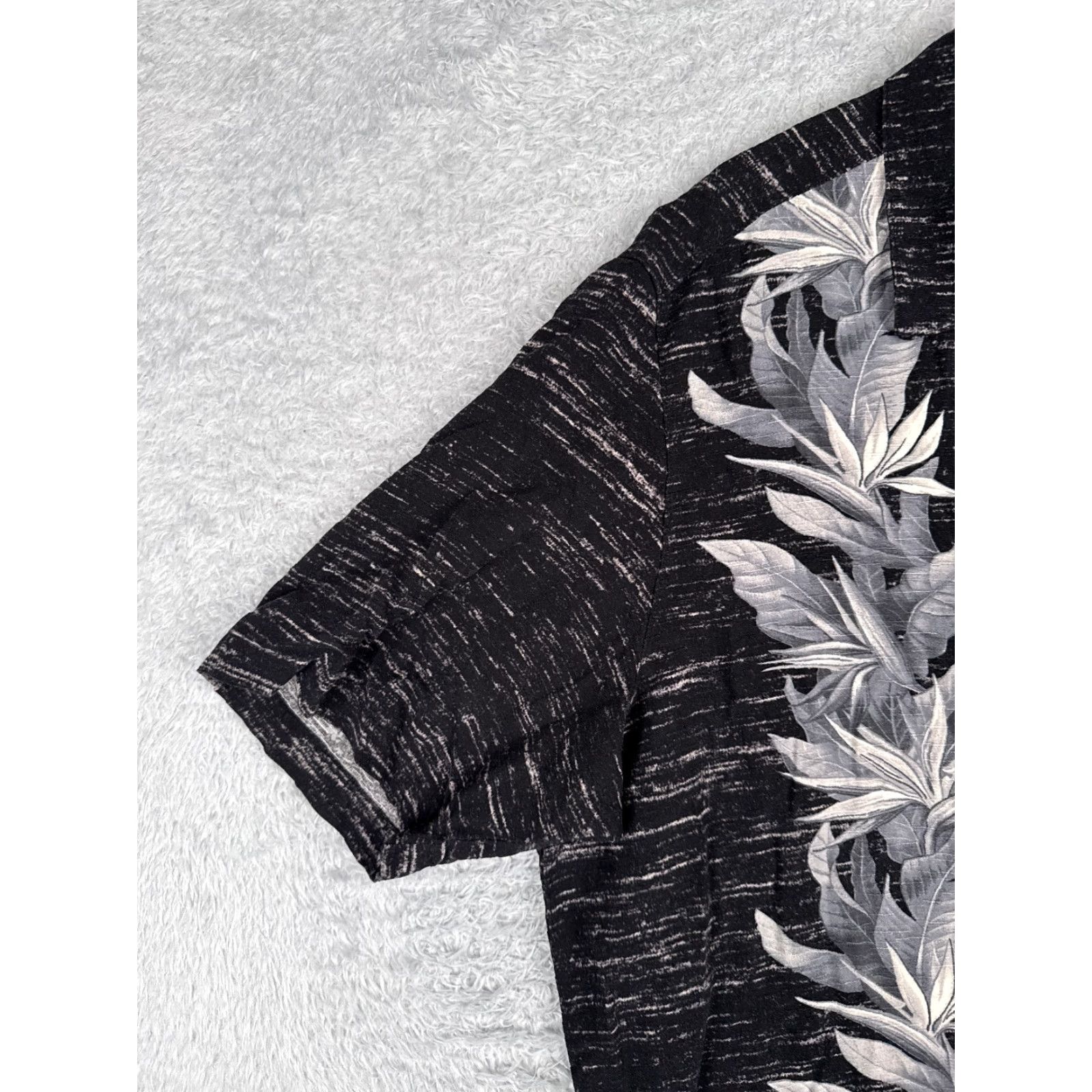 George George Shirt Men 2XL Black Floral Hawaiian Button-Up Rayon Casual Travel Size US XXL / EU 58 / 5 - 3 Thumbnail