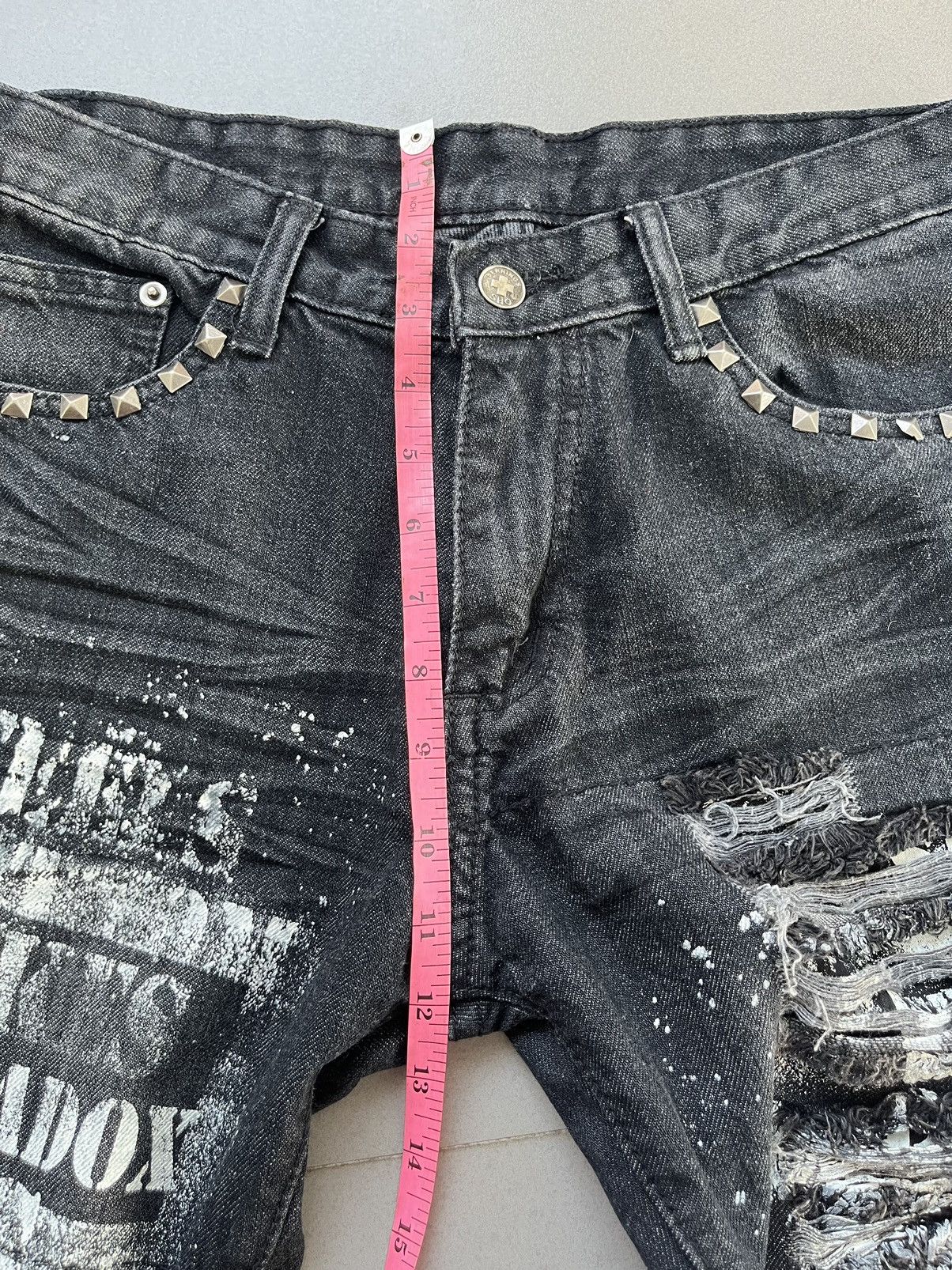 14th Addiction BERNINGS SHO SEDITIONARIES POEM DISTRESSED PUNK STYLE DENIM Size US 32 / EU 48 - 18 Thumbnail