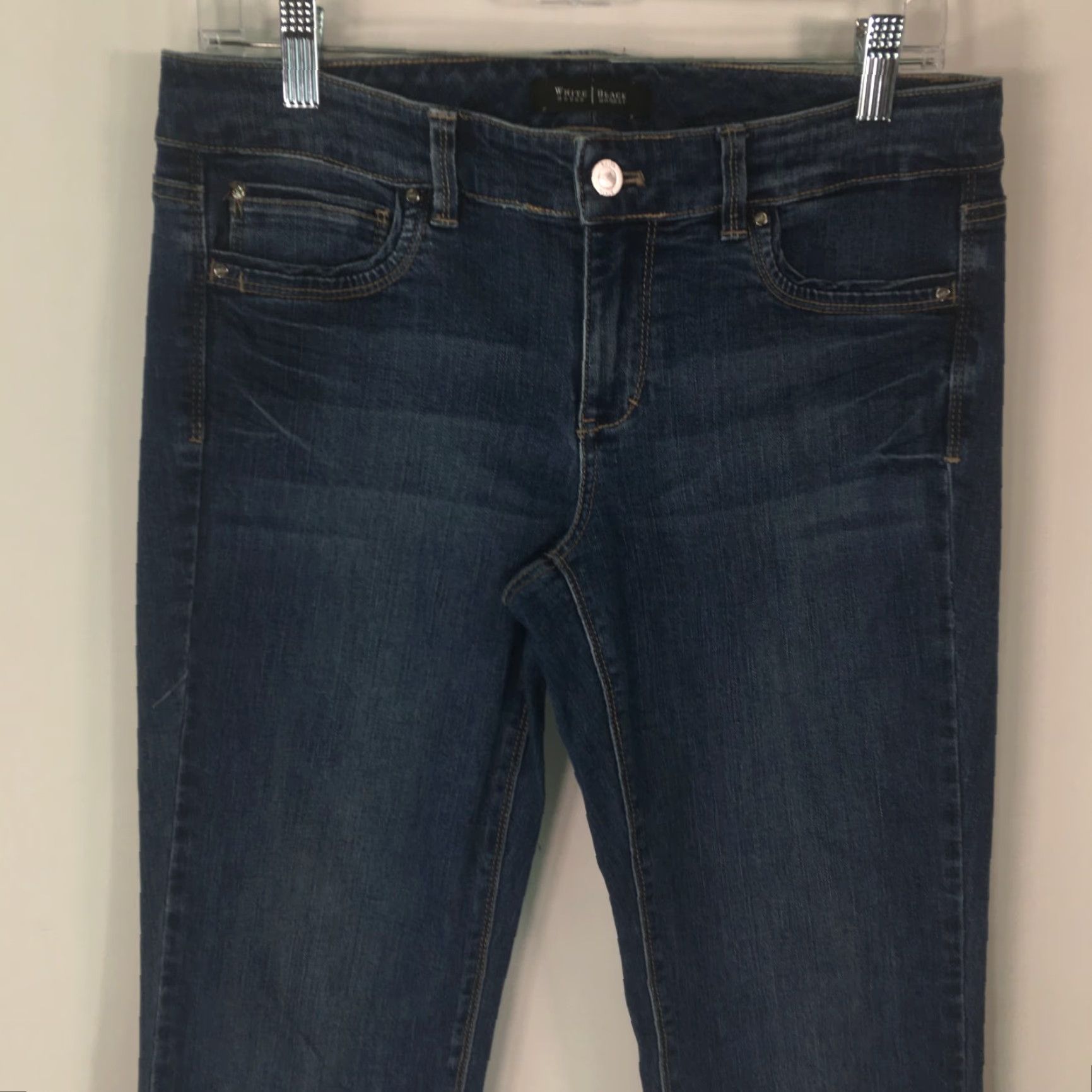 White House Black Market White House Black Market Blanc Womens Denim Jeans Blue Size 6 Crop Leg Casual Straight 5-Pocket Design Regular Rise Low Cotton Denim Blue Womens Size 28" / US 6 / IT 42 - 3 Thumbnail