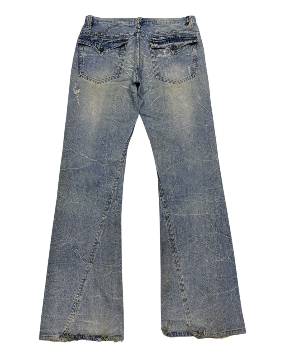 Hysteric Glamour FLARED🔥NYLAUS CLOTHING FLARED JEANS DISTRESSED DENIM JEANS Size US 34 / EU 50 - 2 Thumbnail