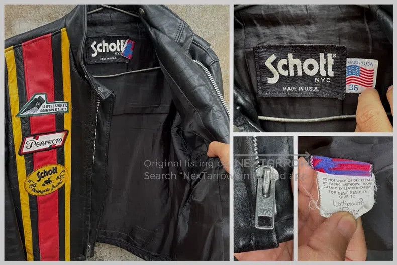 Schott Schott Vintage motorcycle leather jacket Size US XXS / EU 40 - 3 Thumbnail