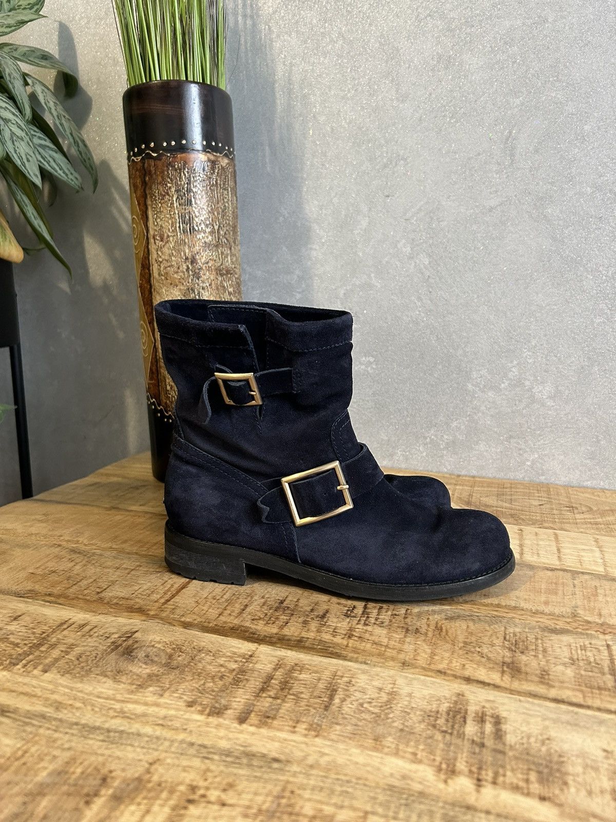 image of Jimmy Choo Boots in Navy, Women's (Size 7.5)