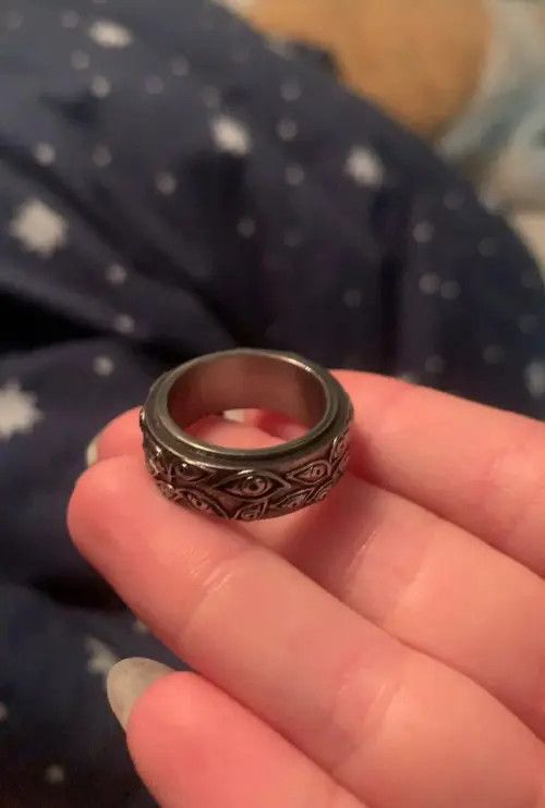 Jewelry Silver Color The Eyes Engraved Ring (Size 7-13) Size ONE SIZE - 6 Thumbnail