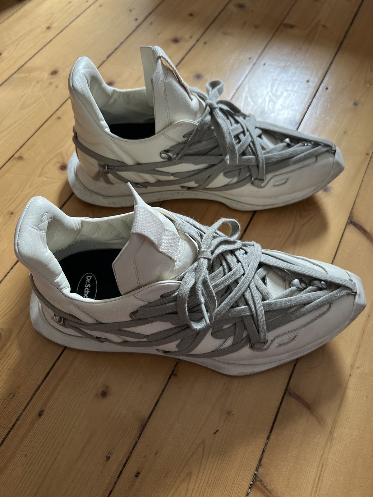 image of Rick Owens Megalace Runner Shoes in Beige, Men's (Size 9)