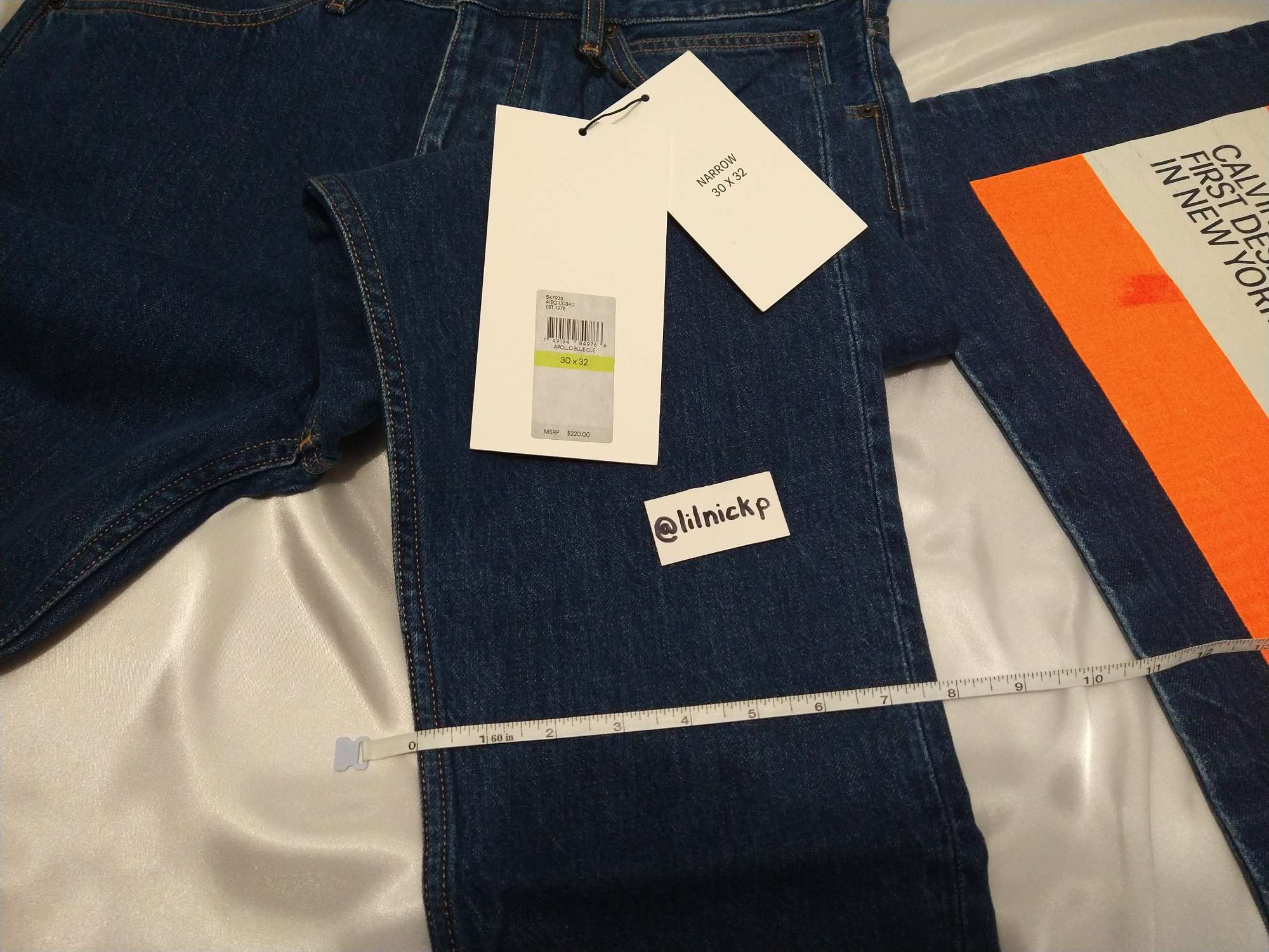 Calvin Klein 205W39NYC EST. 1978 Narrow Leg Apollo Blue Jeans Size US 30 / EU 46 - 9 Thumbnail