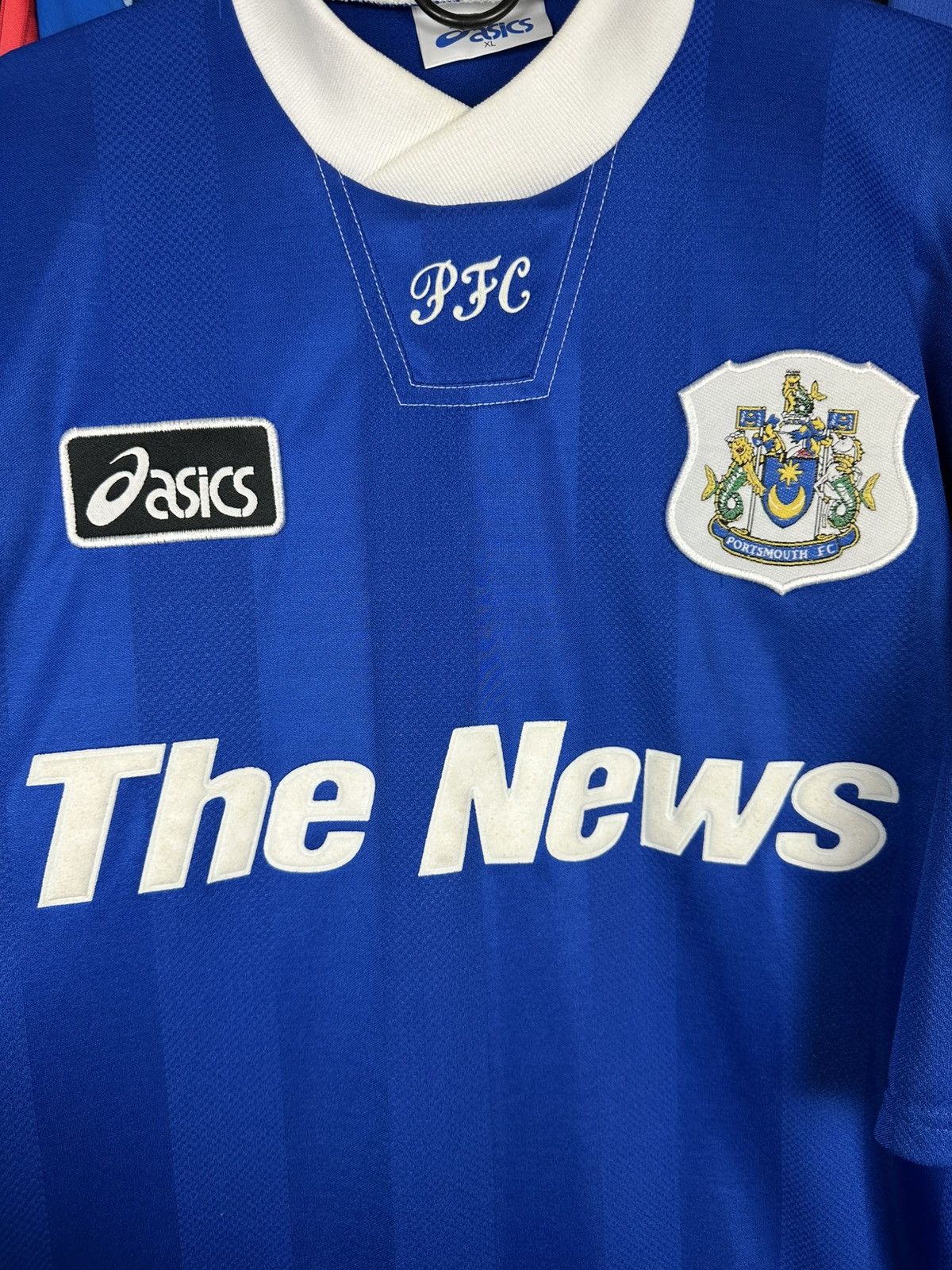 Asics Portsmouth FC 1995-97 Football Shirt Soccer JerseyAsics Size US XL / EU 56 / 4 - 5 Thumbnail