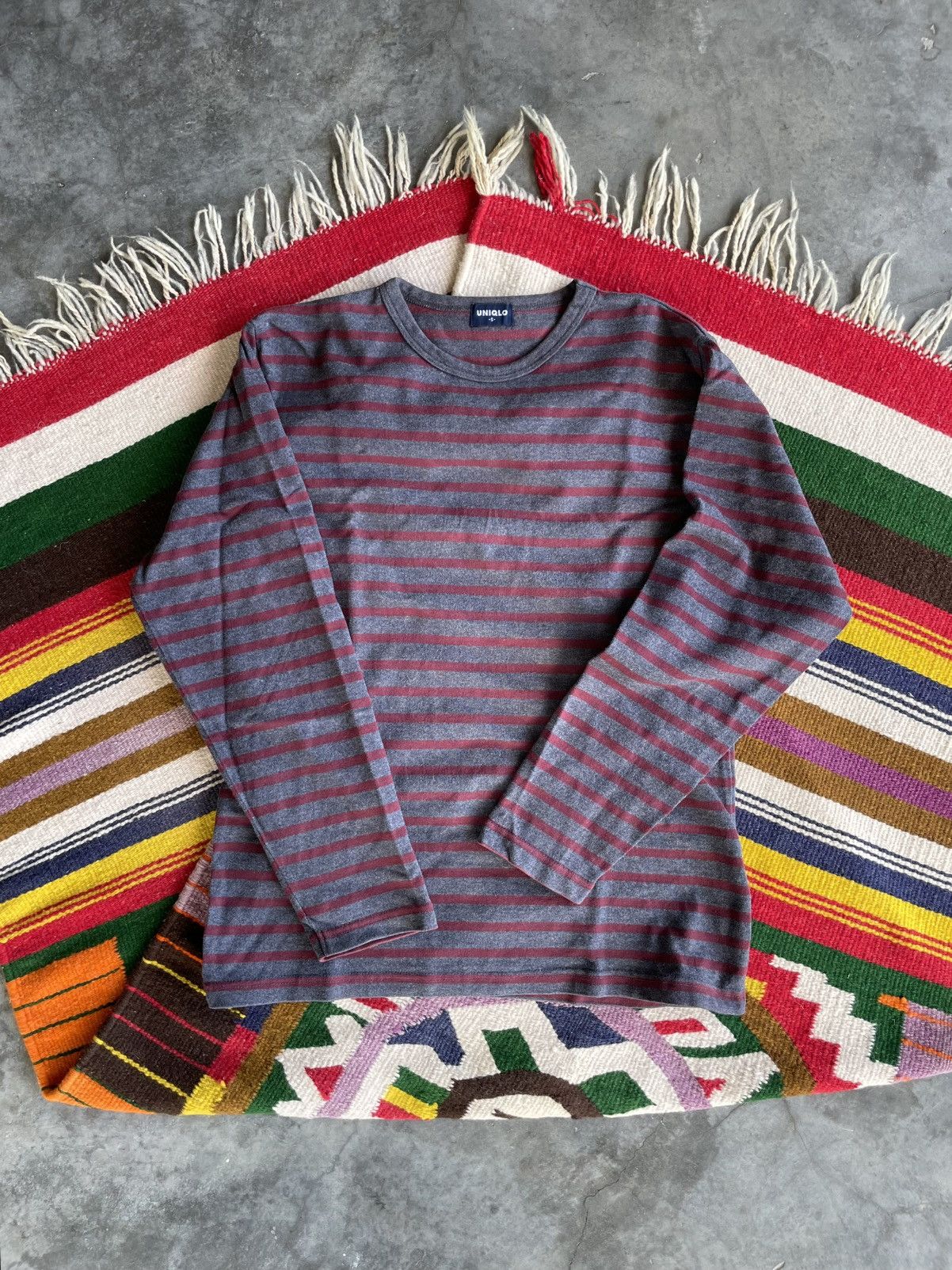 Uniqlo VTG 90s Uniqlo Border L/S Grunge Style Size US S / EU 44-46 / 1 - 4 Thumbnail