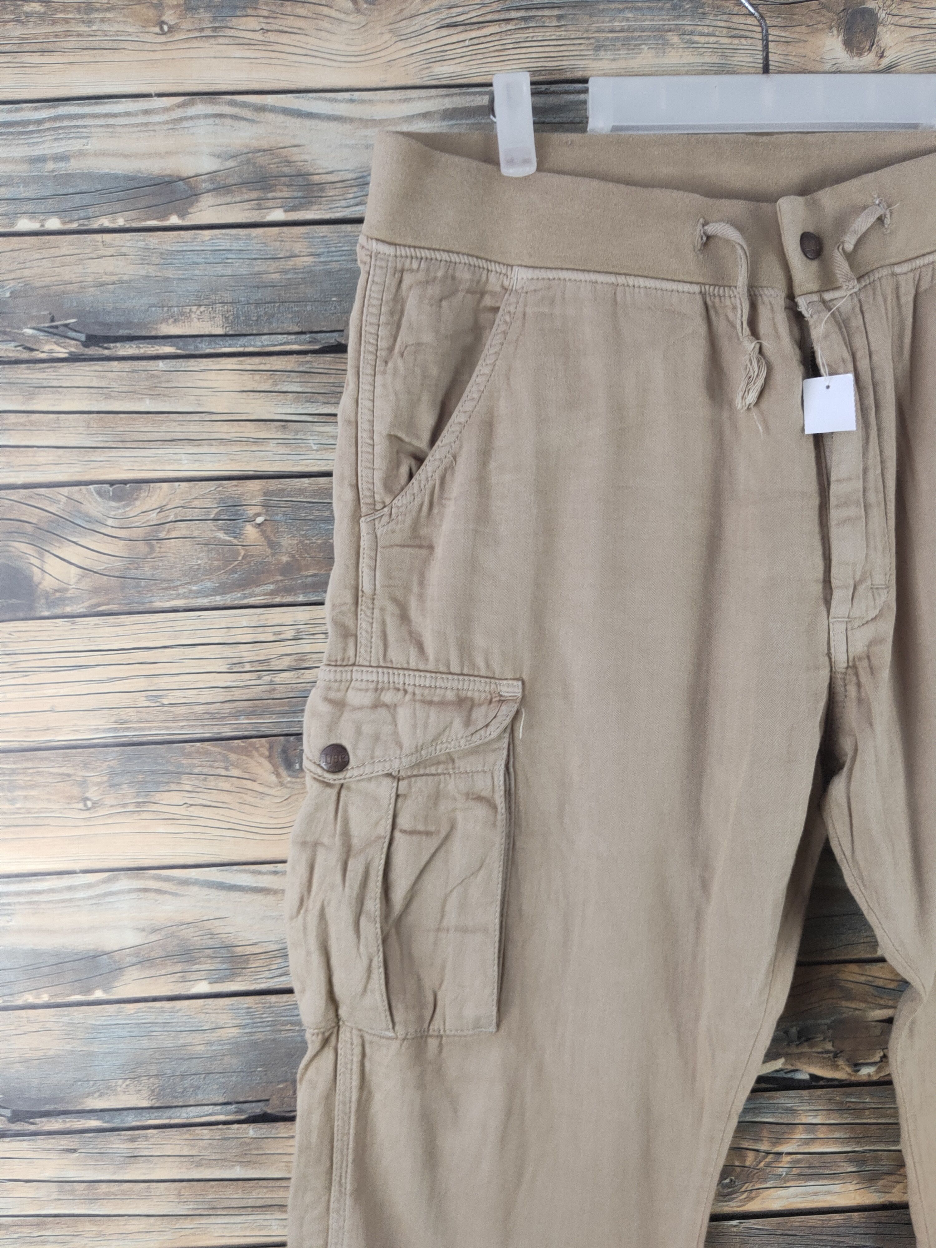Japanese Brand DL Lee Beige Multipocket Tactical Cargo Pants #1934 Size US 34 / EU 50 - 3 Thumbnail