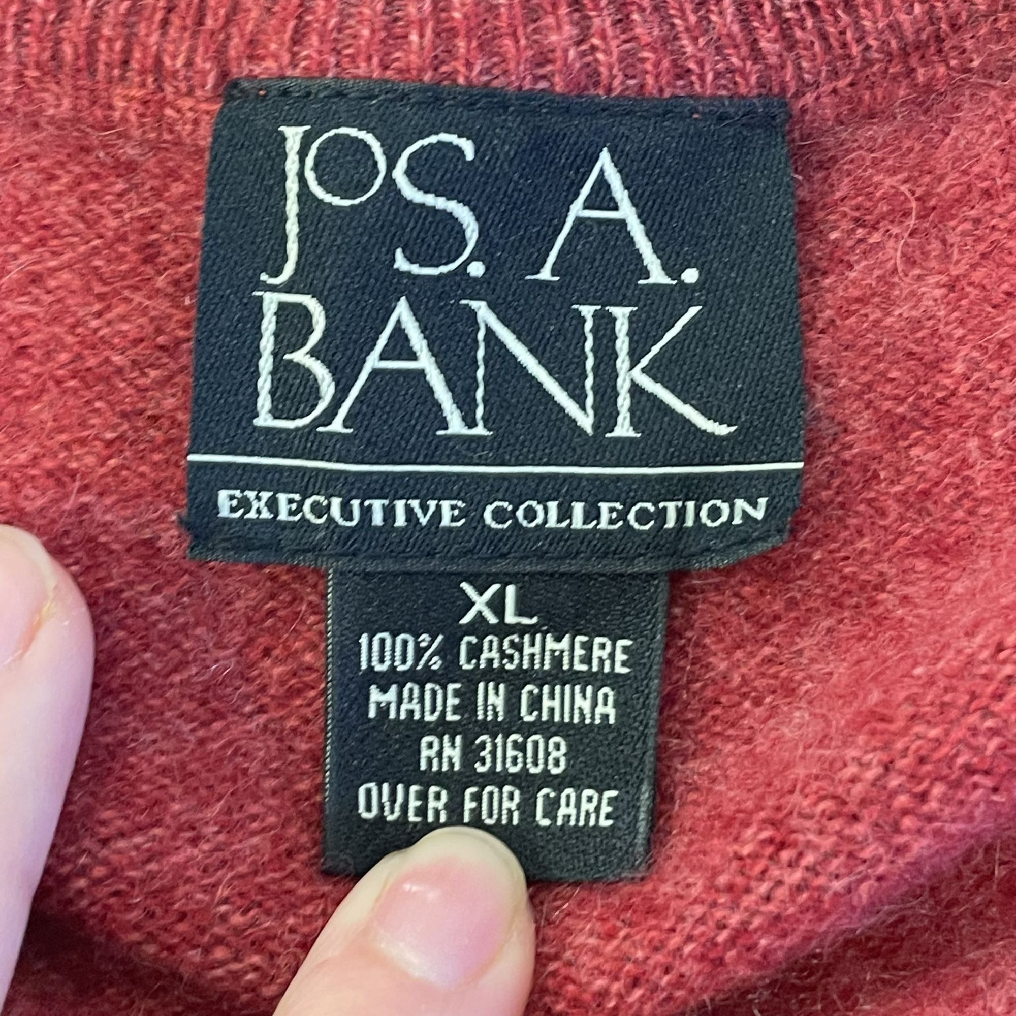 Jos. A. Bank Jos A Bank HEATHER RED V Neck DESIGNER Knit 100% CASHMERE Size US XL / EU 56 / 4 - 2 Thumbnail
