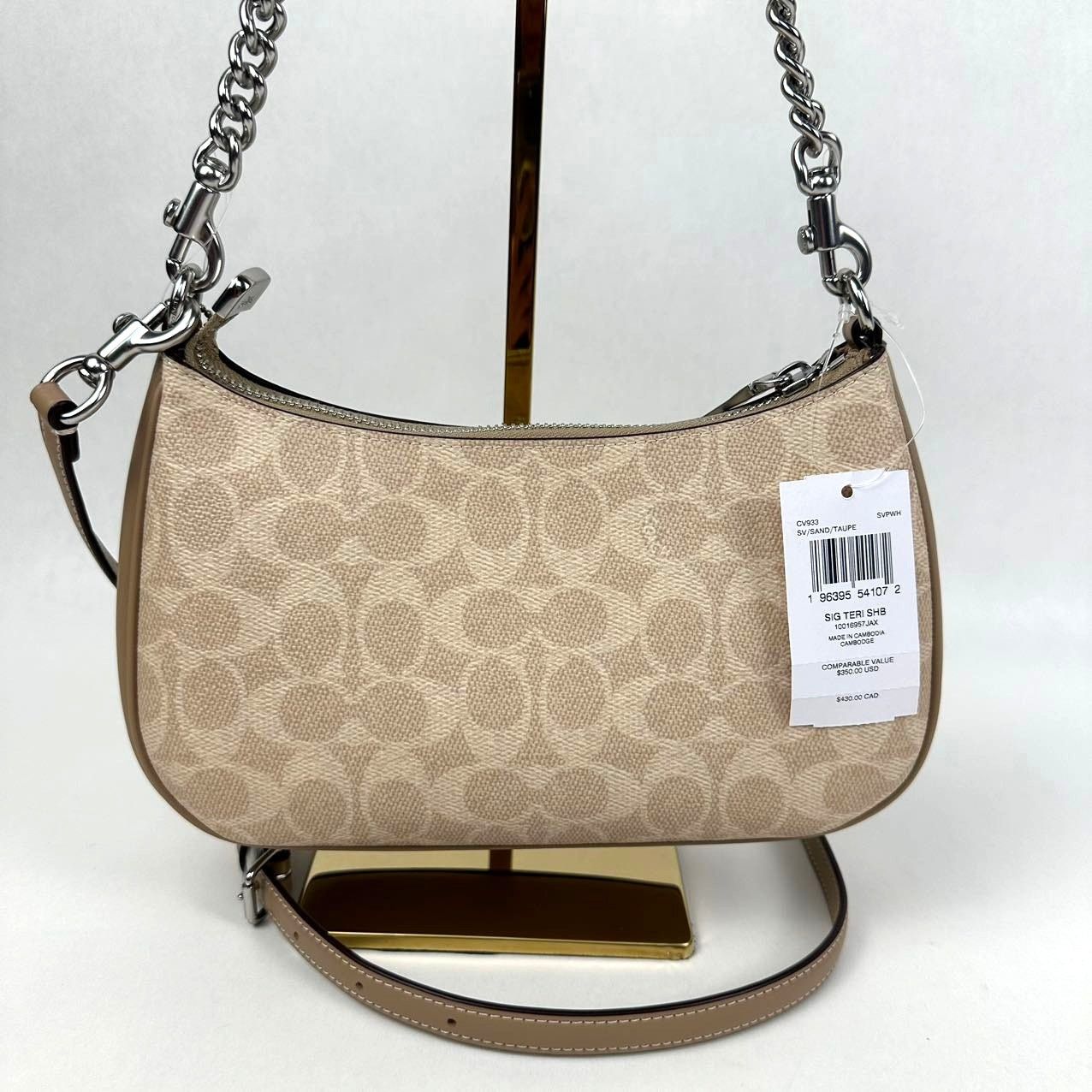 Coach Coach Teri Shoulder Bag Signature Canvas in Sand/Taupe CV933 Size ONE SIZE - 2 Thumbnail