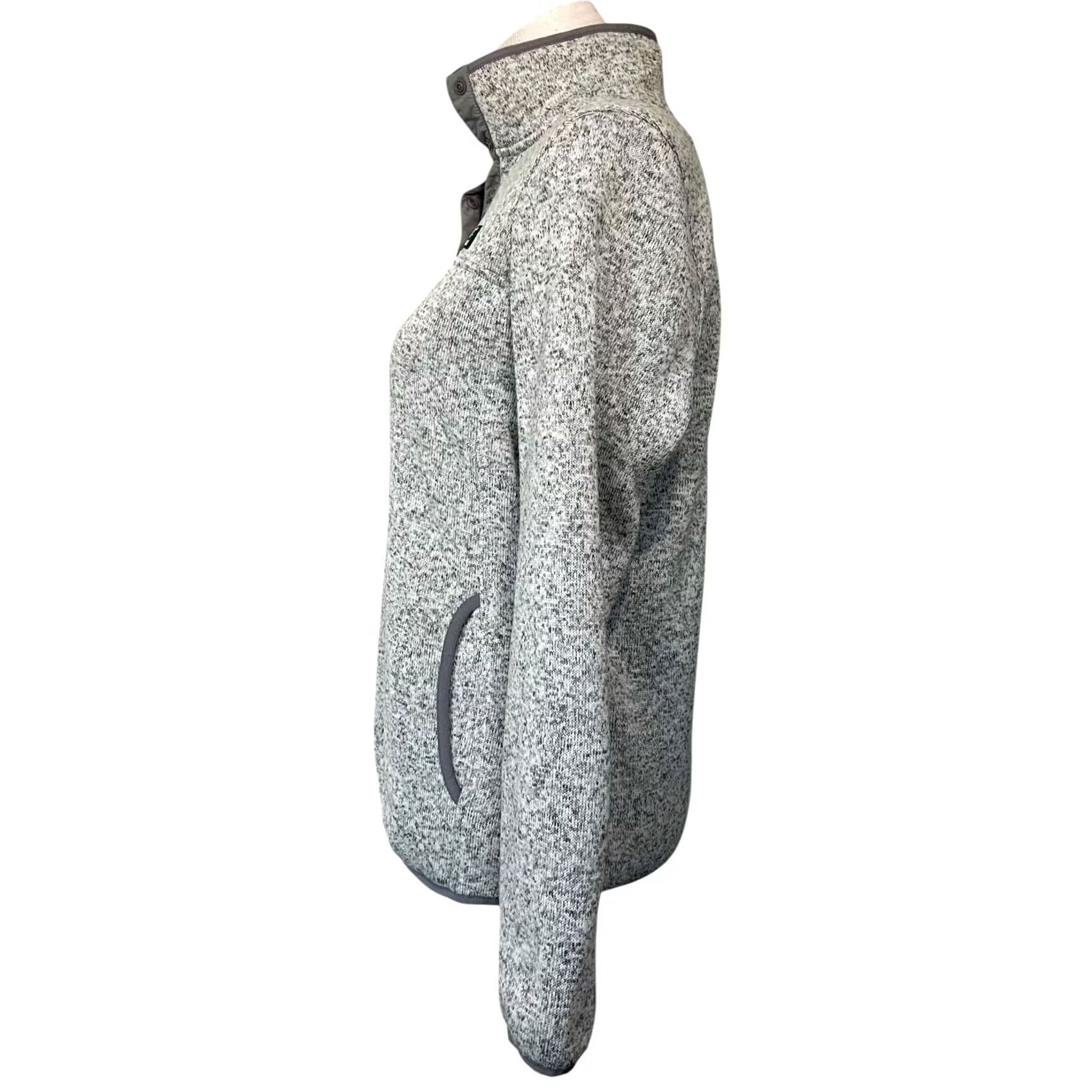 Vintage L.L. Bean Women's Sweater Fleece Pullover Gray 1/4 Snap Pockets Outdoors Sz S Hoodie Sweatshirt Pullover Womens Size S / US 4 / IT 40 - 4 Thumbnail
