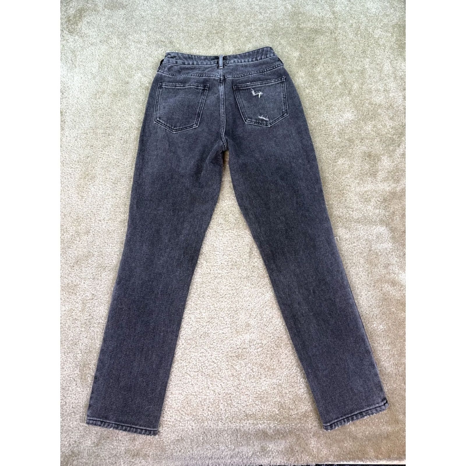 Pacsun PacSun Jeans Womens Gray Mom Straight High Rise Denim Distressed Ladies 24 B511 Size 42" / US 20 - 6 Thumbnail