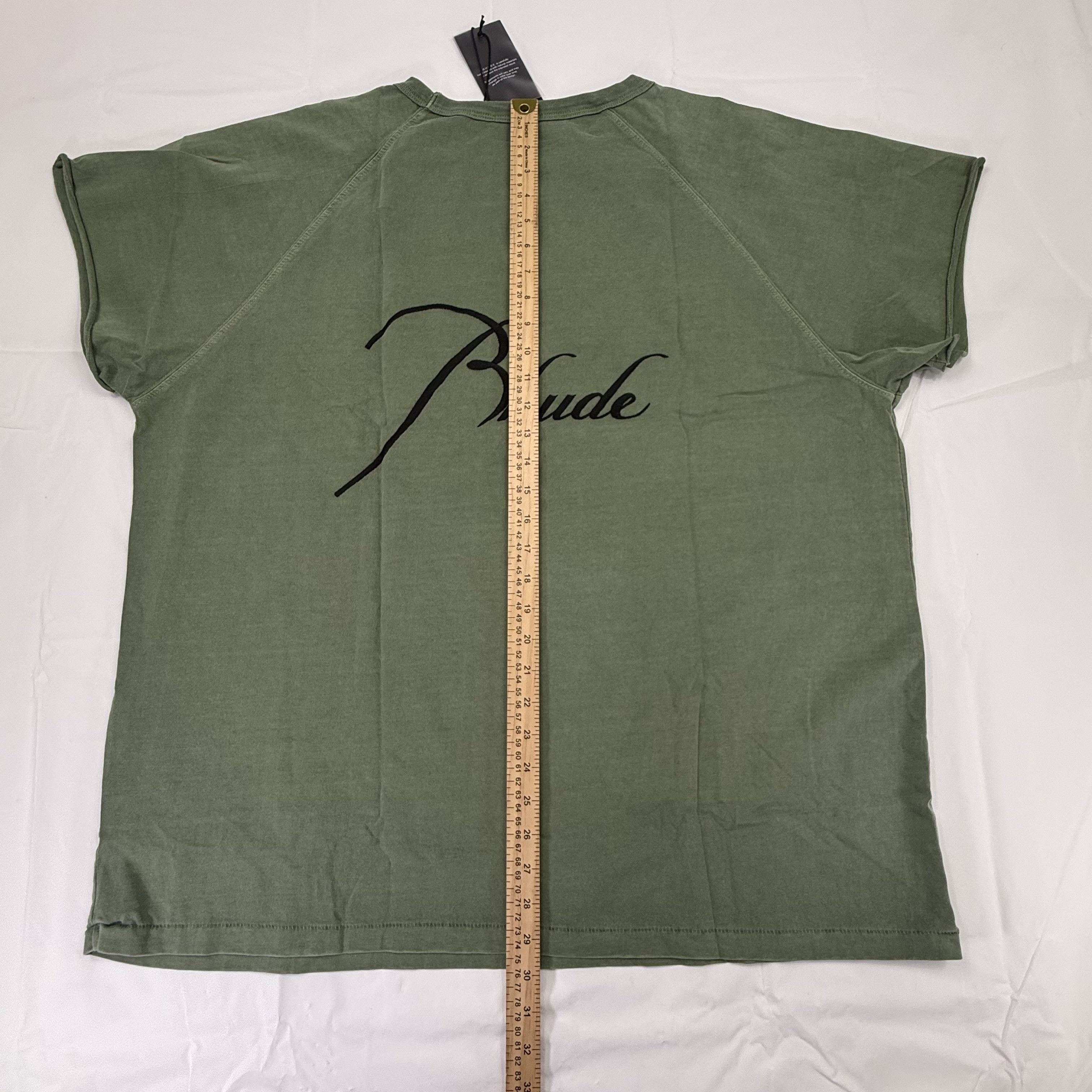 Rhude Rhude Script Logo Raglan T-Shirt Sage Green Washed 2XL Size US XXL / EU 58 / 5 - 4 Thumbnail