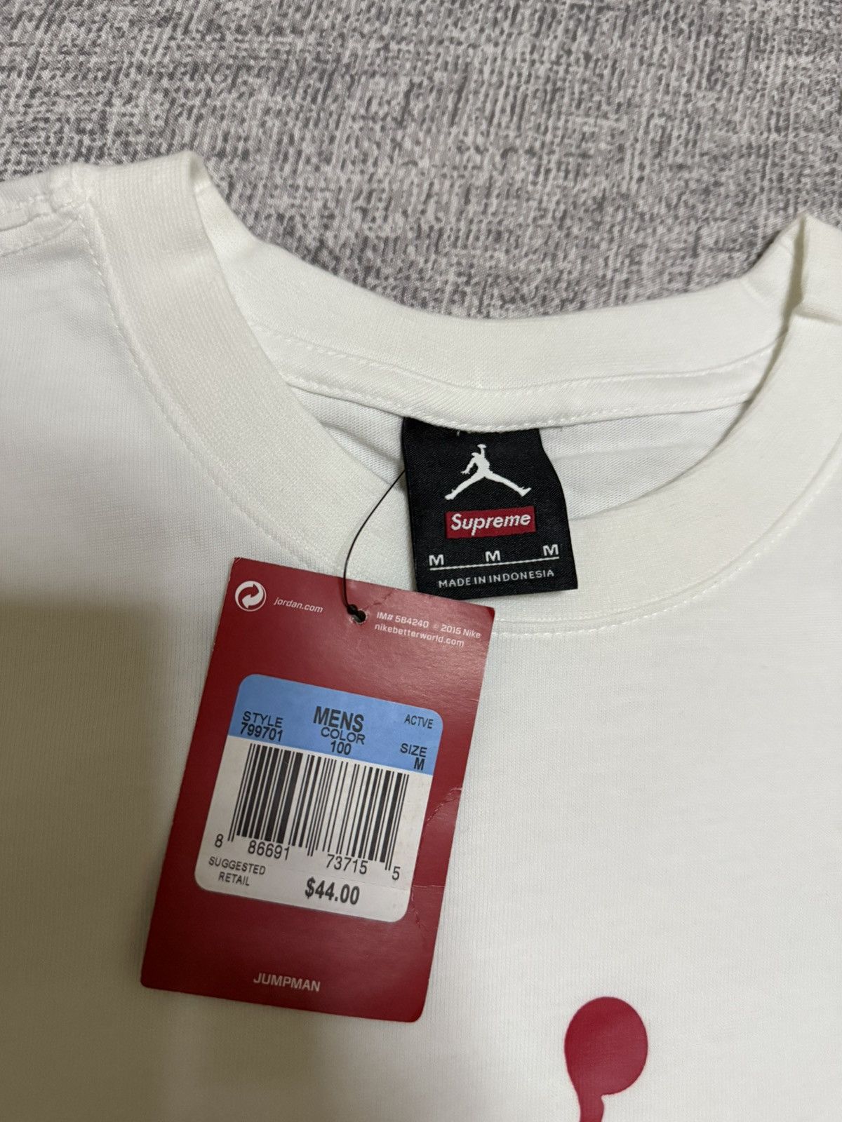 Supreme Supreme Jordan tee White T-shirt Size US M / EU 48-50 / 2 - 3 Thumbnail