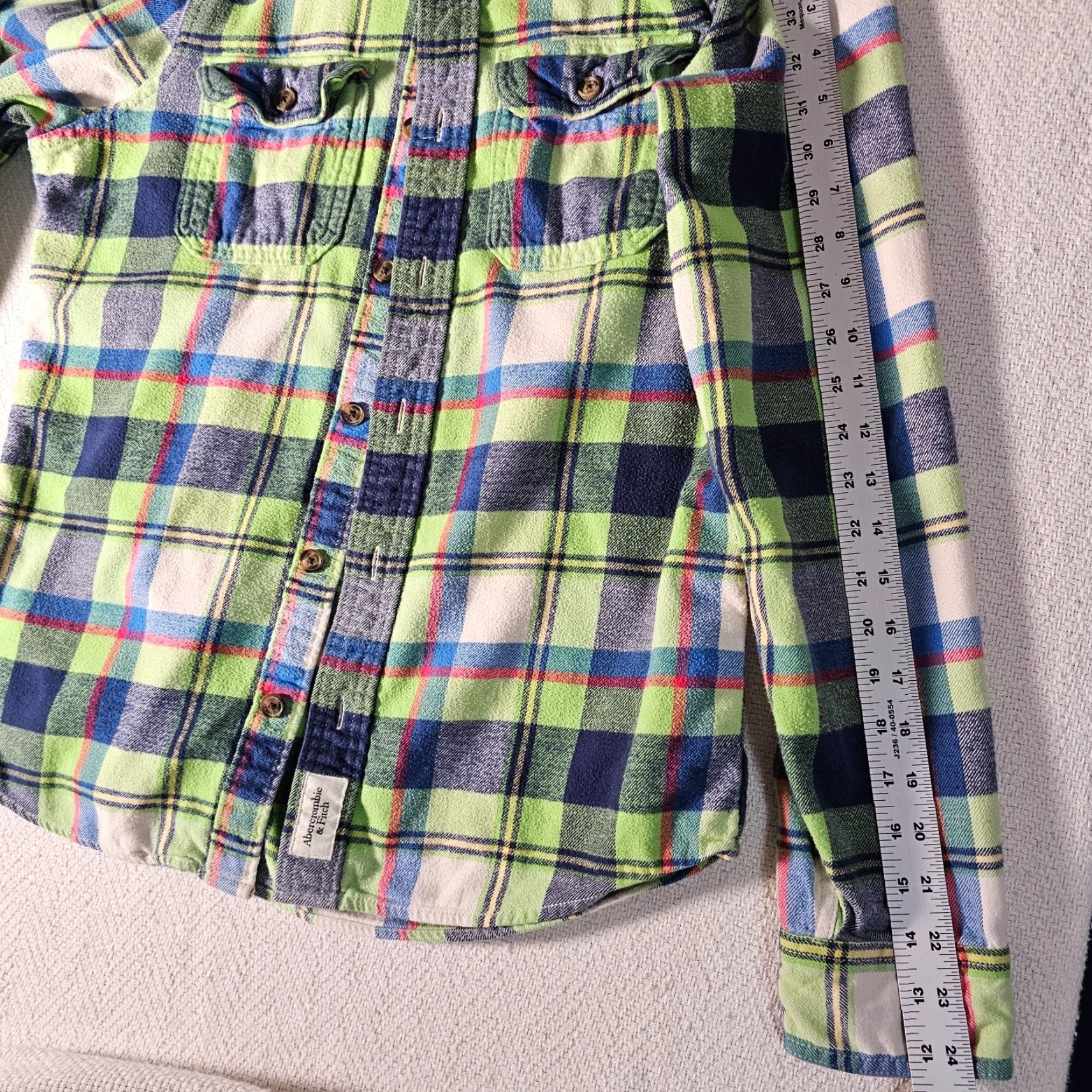 Abercrombie & Fitch VINTAGE Abercrombie & Fitch Mens Button-Up Shirt Flannel Plaid Long Sleeve Cotton Green Fall Winter Casual Size US M / EU 48-50 / 2 - 6 Thumbnail