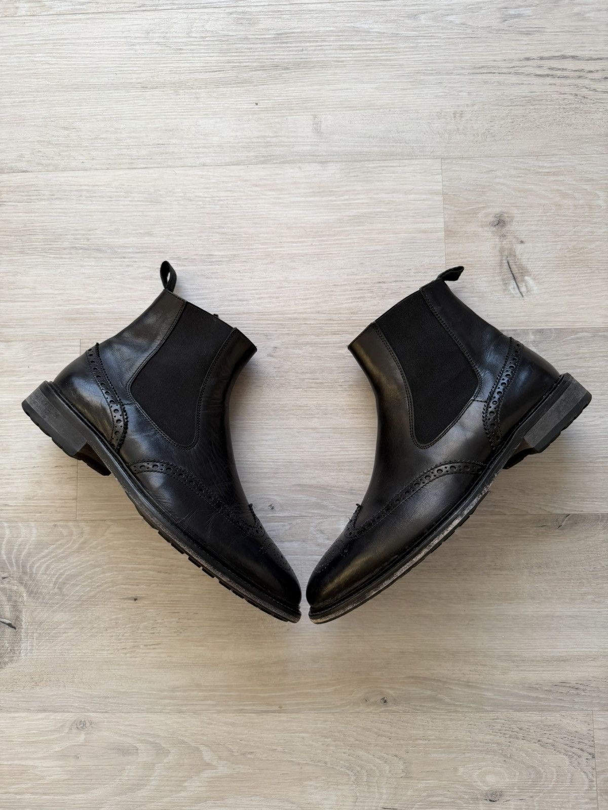 If Six Was Nine AS 98 Vibe Artisan Black Leather Side Zip Ankle Biker Boots Size US 9 / EU 42 - 14 Thumbnail