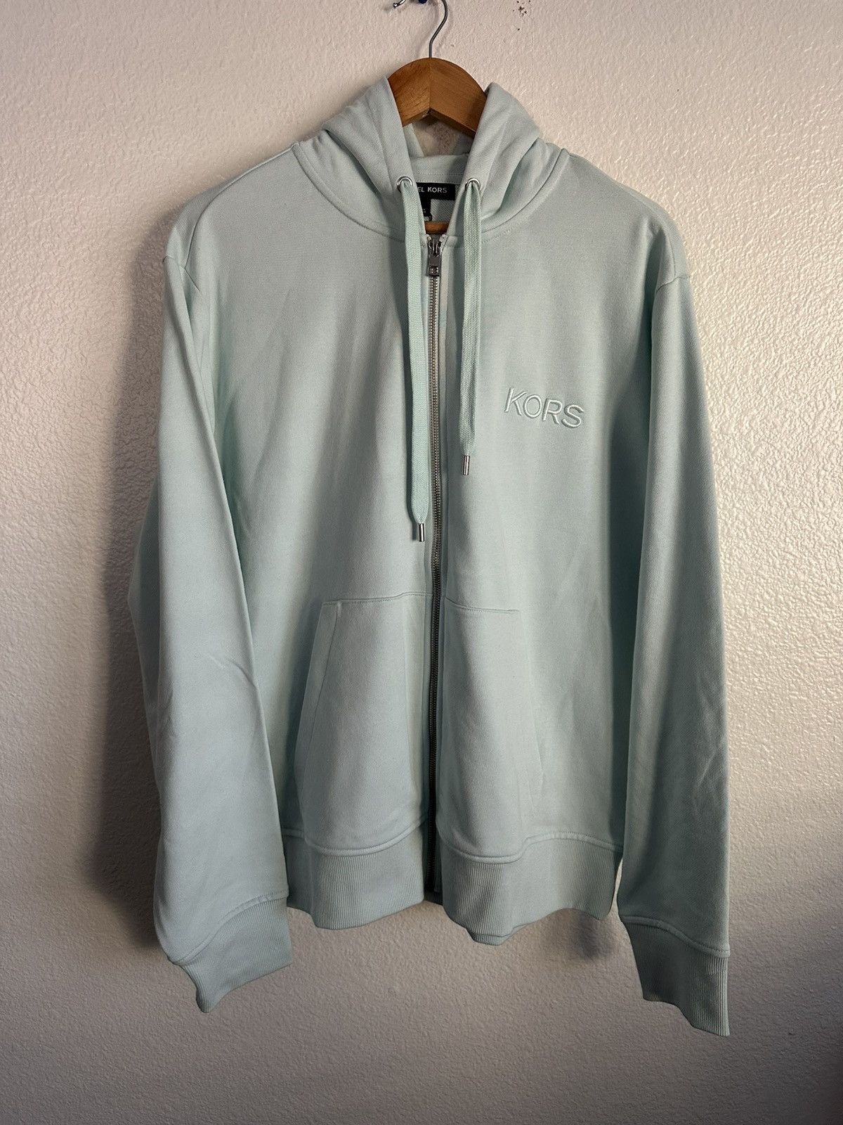 Michael Kors Michael Kors MK Logo Terry Fleece Hoodie Turquoise Tint Size US L / EU 52-54 / 3 - 1 Thumbnail