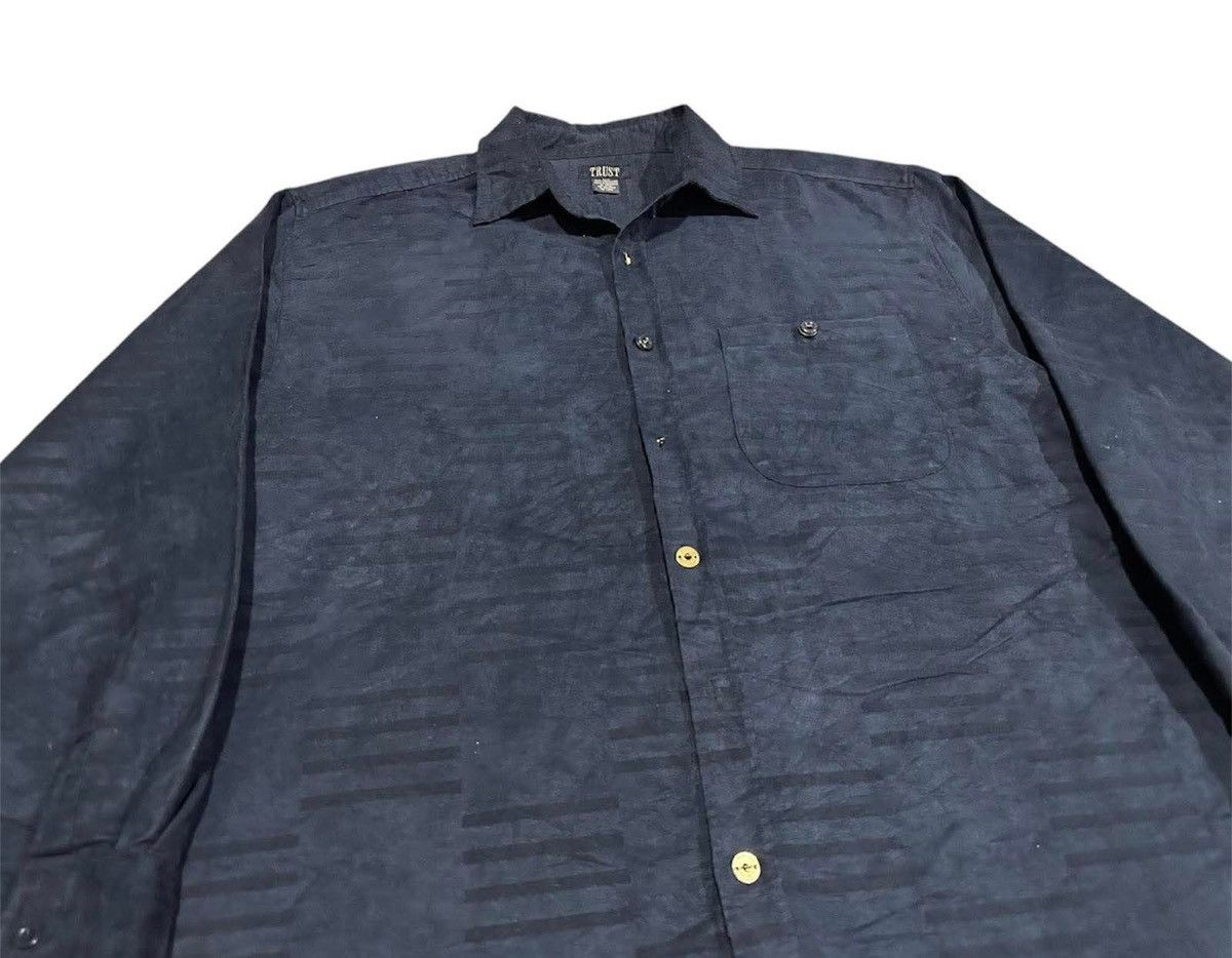 Designer × Japanese Brand × Vintage 🔥Sick Y2K Trust Jacquard Shirt Oversized Size US XXL / EU 58 / 5 - 2 Thumbnail