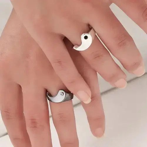 Jewelry Yin Yang Ring ( size 17.5 mm diameter ) Size ONE SIZE - 3 Thumbnail