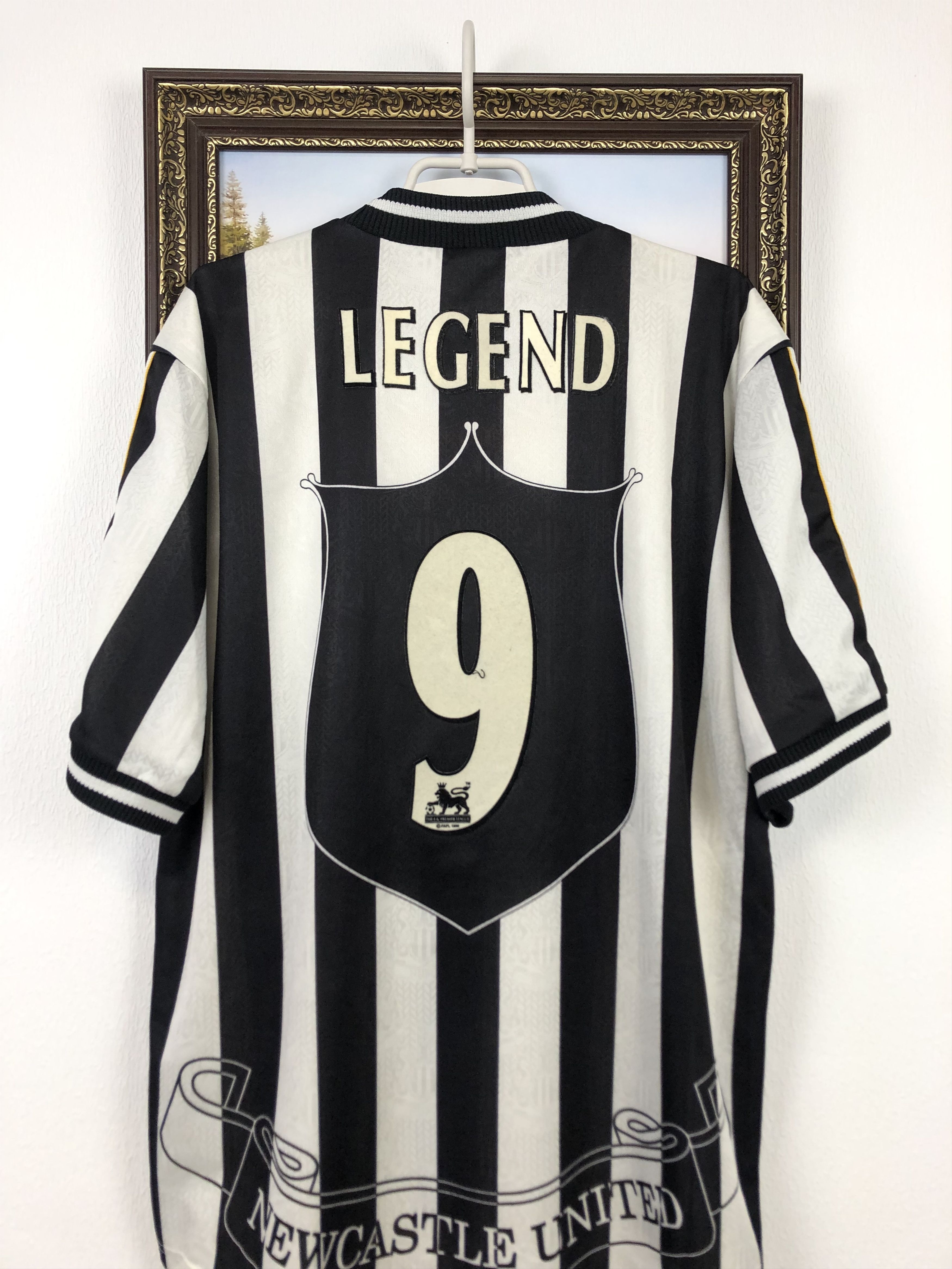 Adidas Newcastle football shirt 1997 Soccer Adidas #9 Legend Jersey Size US L / EU 52-54 / 3 - 9 Thumbnail
