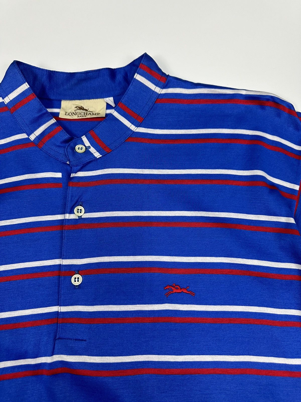 Longchamp Vintage Longchamp Paris Stripe TShirt A643 Size US M / EU 48-50 / 2 - 2 Thumbnail