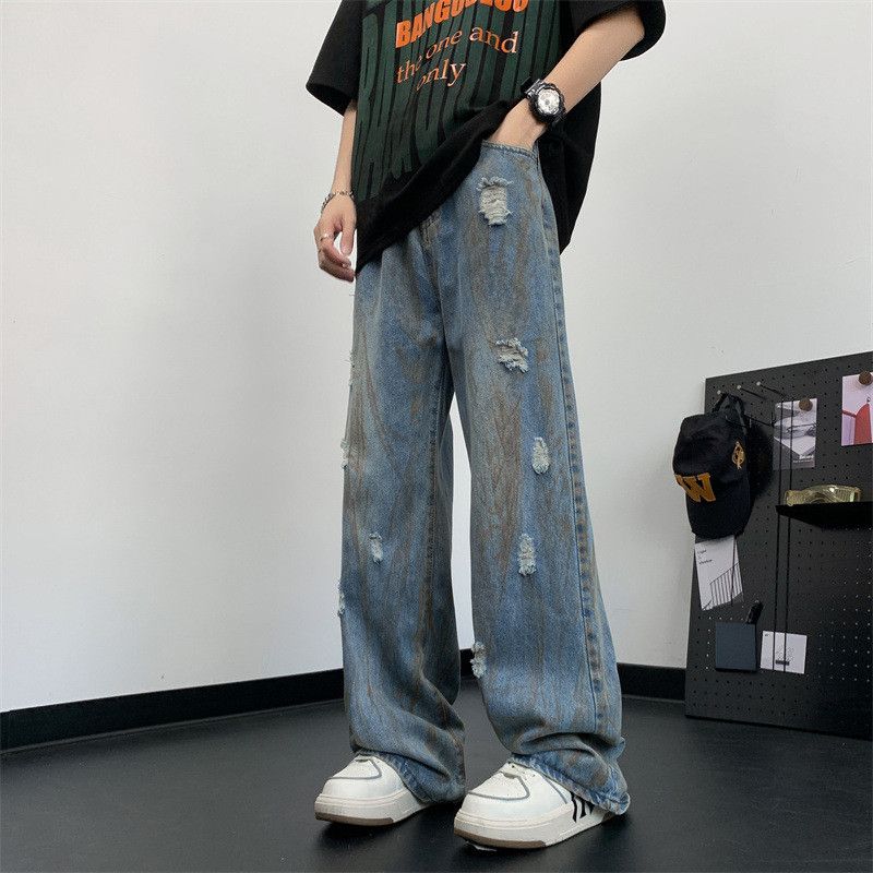 Japanese Brand × Jean Retro loose straight leg ripped jeans Size US 32 / EU 48 - 2 Thumbnail