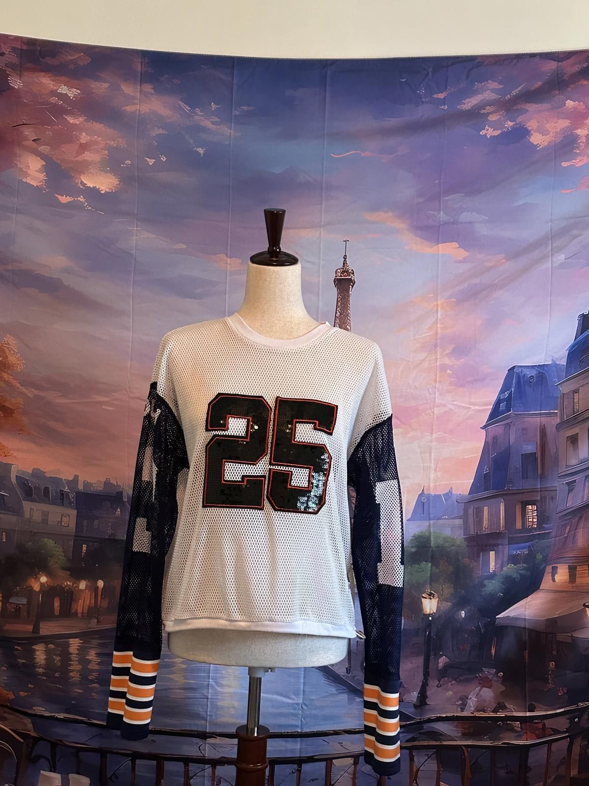 Akila Akira Long Sleeve Mesh Jersey with Number 25 Design Sheer Size S / US 4 / IT 40 - 2 Thumbnail