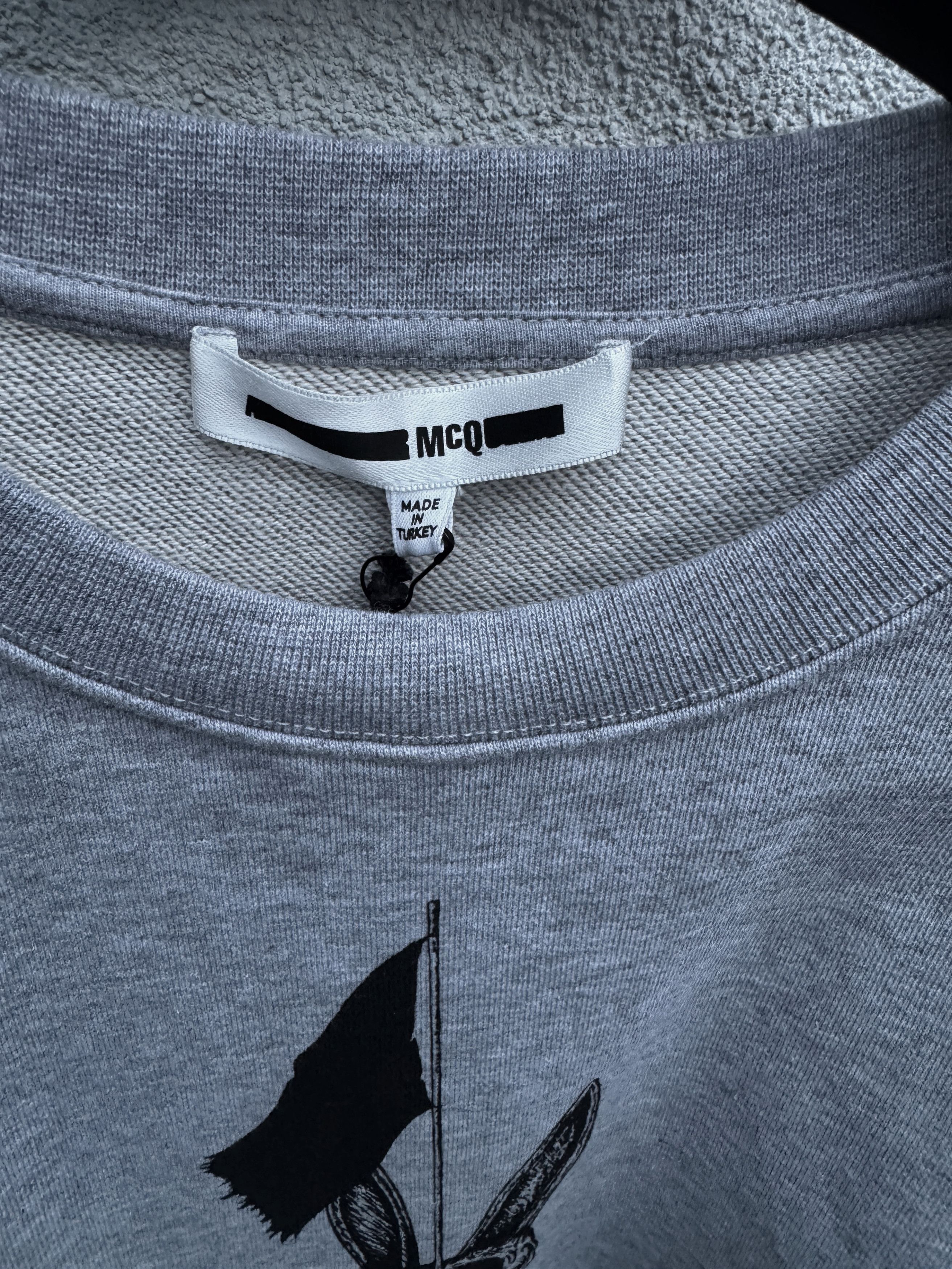 Alexander McQueen McQ Alexander McQueen Grey Sweater Black Angry Bunny Print S Size US S / EU 44-46 / 1 - 3 Thumbnail