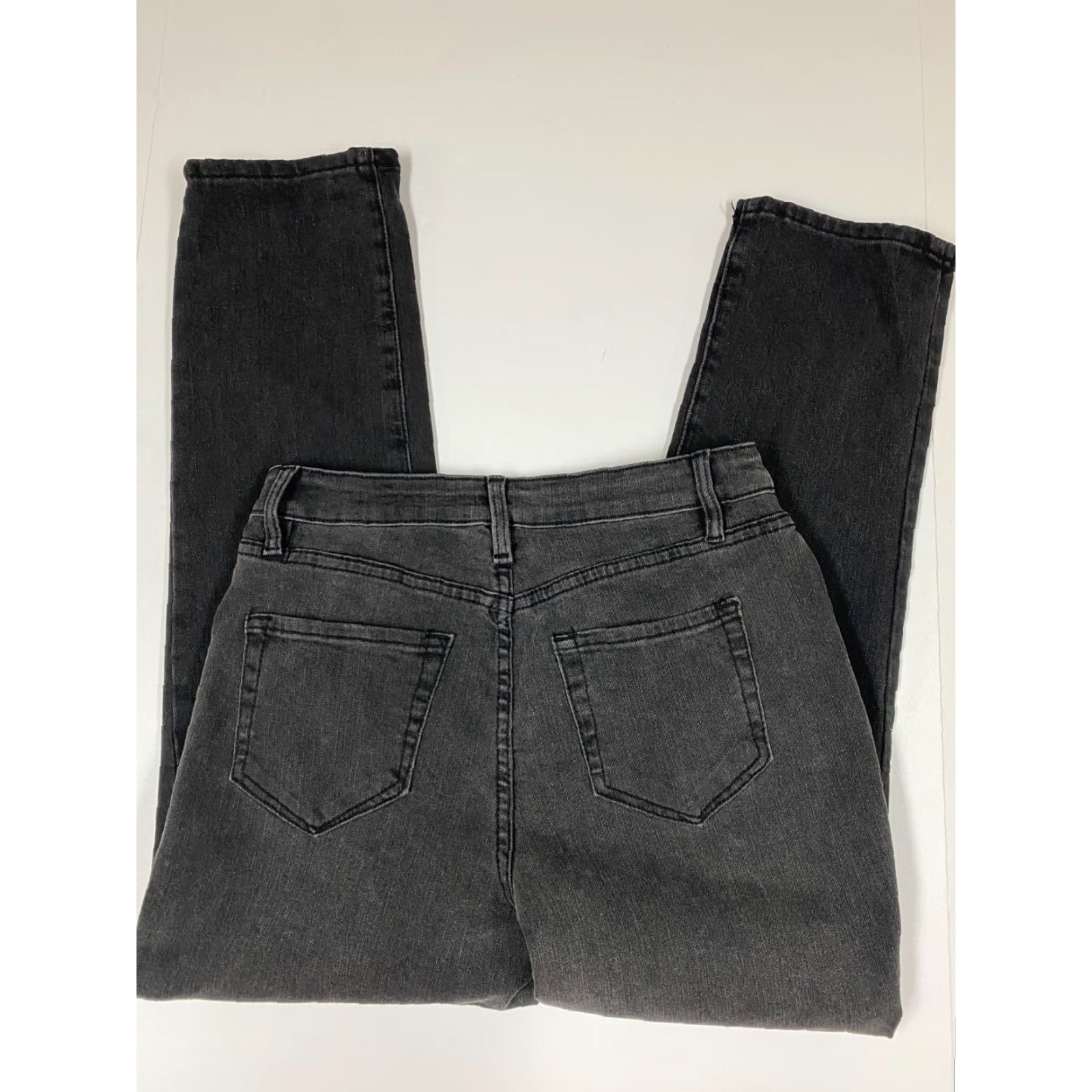 Denime YMI Womens Jeans 9 Black Straight Denim Distressed Zip 29x28 Regular Size 9 Womens Pants Size 30" / US 8 / IT 44 - 5 Thumbnail