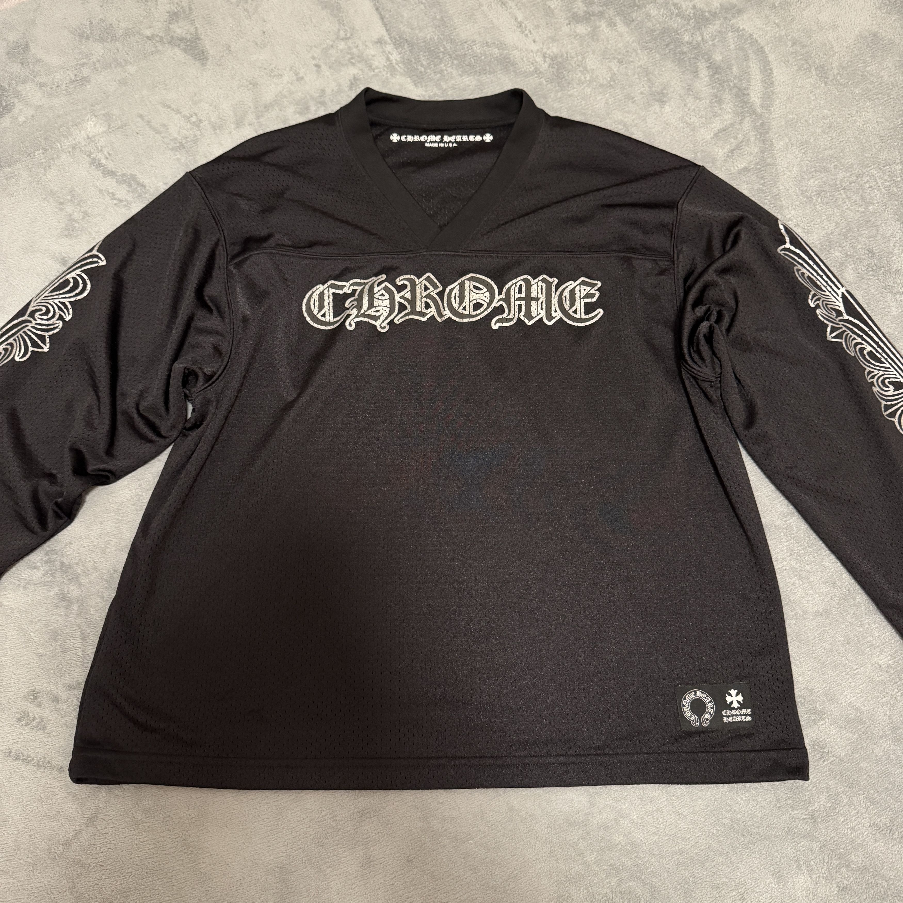 Chrome Hearts Chrome Hearts Sports Mesh Warm Up Jersey Black | Grailed
