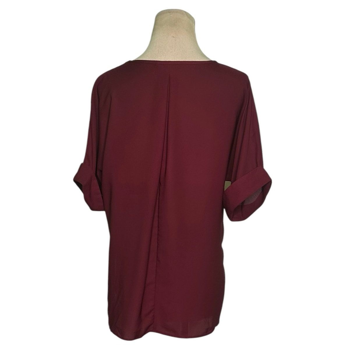 Asos Asos burgundy red short sleeves tunic top size 4 Size S / US 4 / IT 40 - 2 Thumbnail
