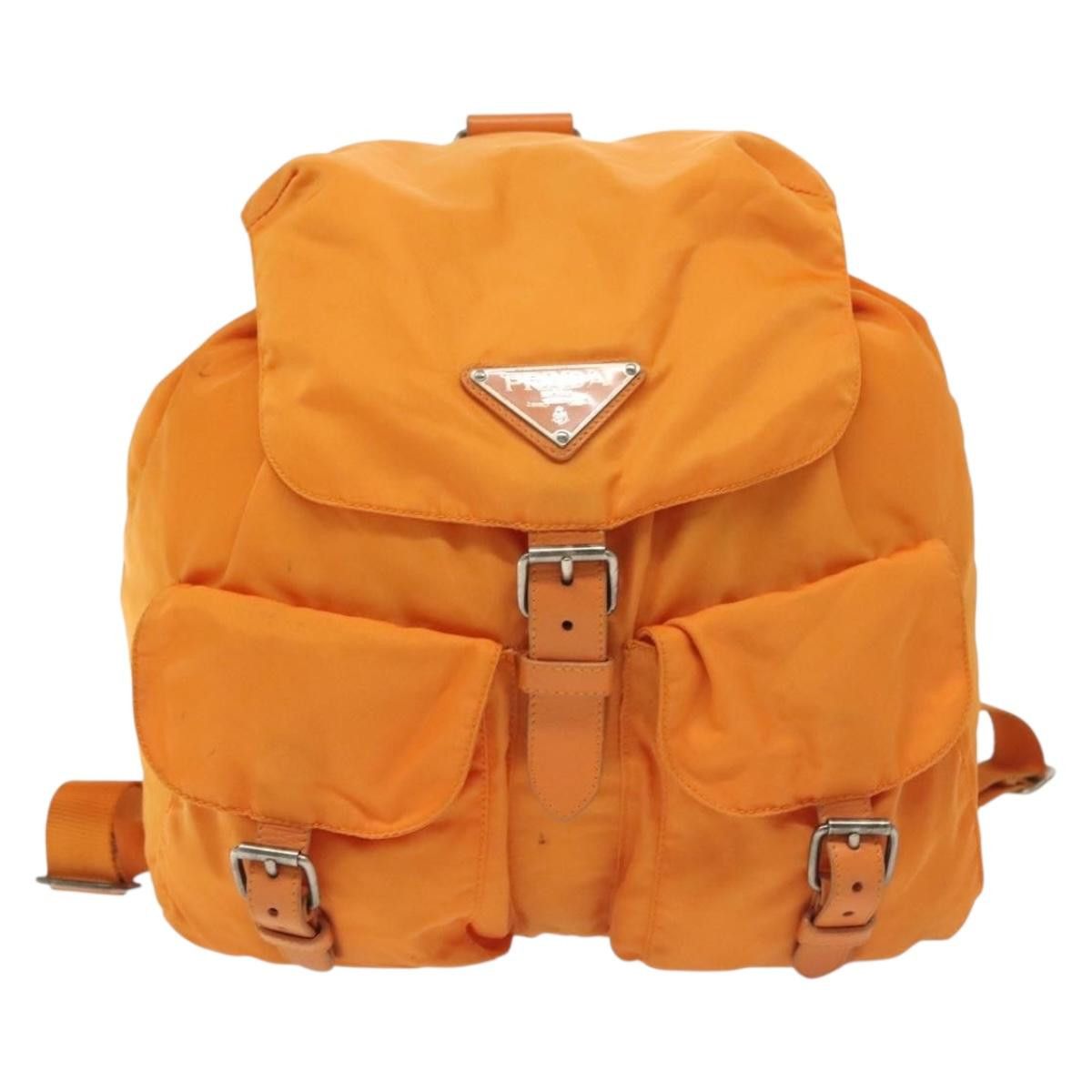 Prada PRADA Backpack Nylon Orange Silver Size ONE SIZE - 2 Thumbnail