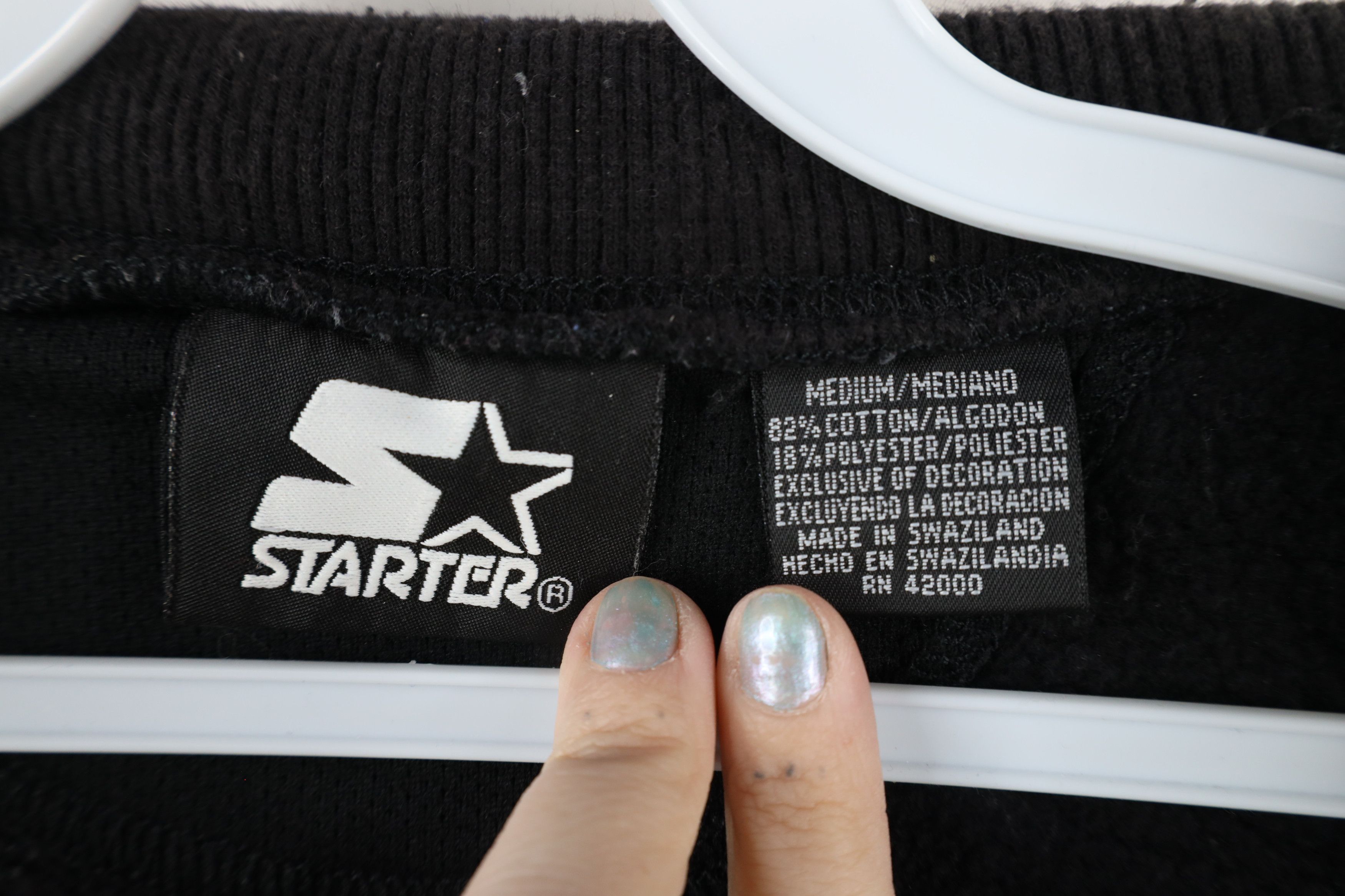 Starter × Vintage Vintage 90s Starter Full Zip Sweatshirt Jacket Black Size US M / EU 48-50 / 2 - 7 Thumbnail