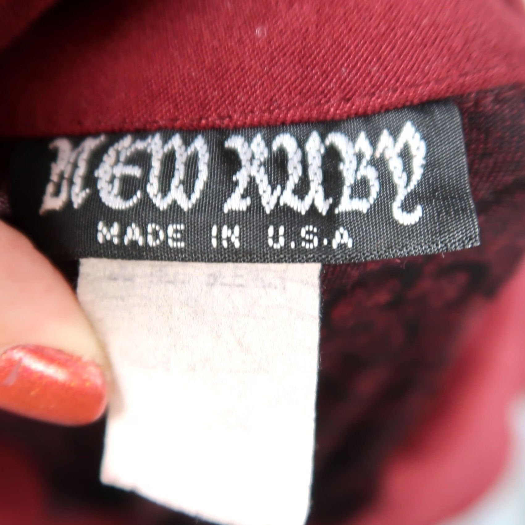 Velvet VINTAGE Burgundy Red Floral Velvet Faux Suede Blouse Top XL Womens 90s Size XL / US 12-14 / IT 48-50 - 5 Thumbnail