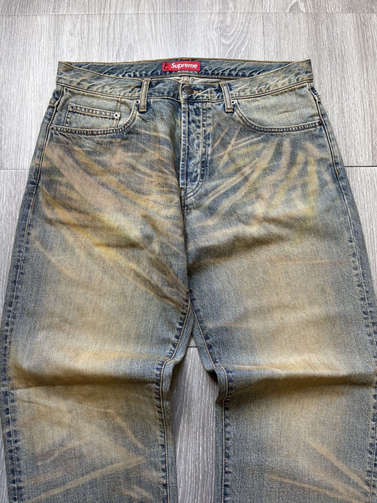 Supreme Supreme Dirty Indigo Denim Jeans FW25 Size US 32 / EU 48 - 6 Thumbnail