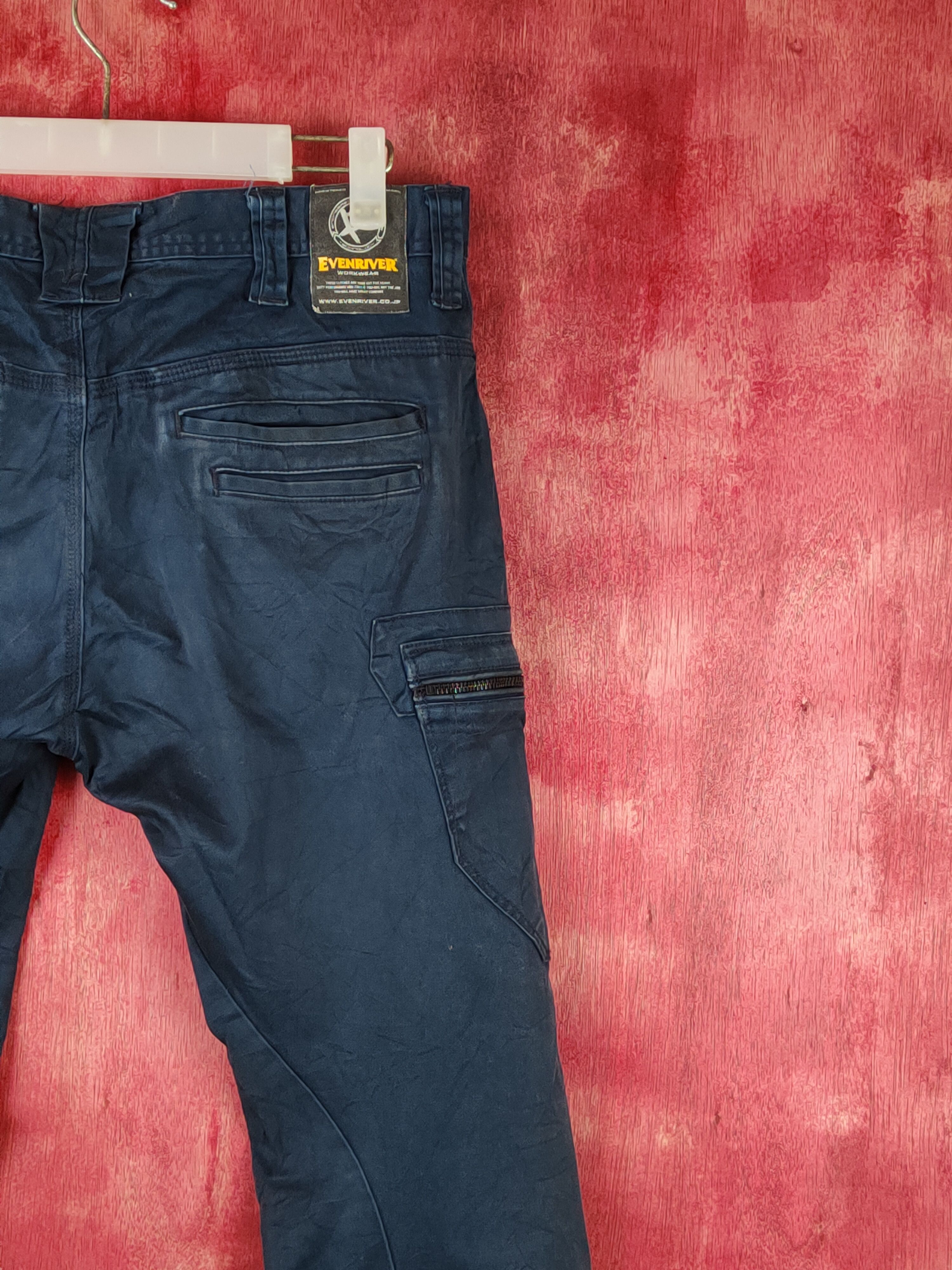 Japanese Brand Evenriver Dark Blue Multipocket Tactical Cargo Pants #S1449 Size US 32 / EU 48 - 11 Thumbnail