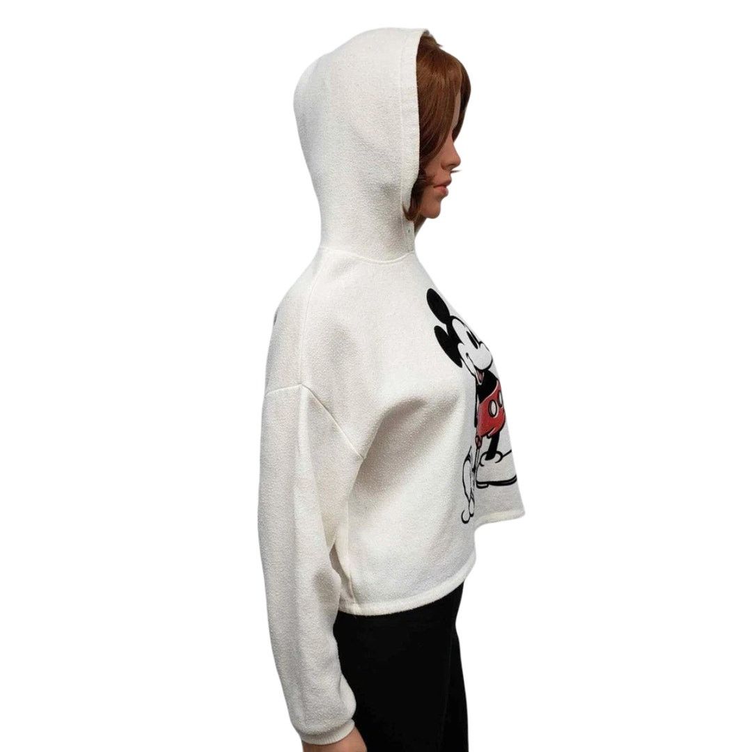 Disney Disney Mickey Mouse Hoodie Fleece Sweatshirt Hooded Cropped Size XS / US 0-2 / IT 36-38 - 6 Thumbnail