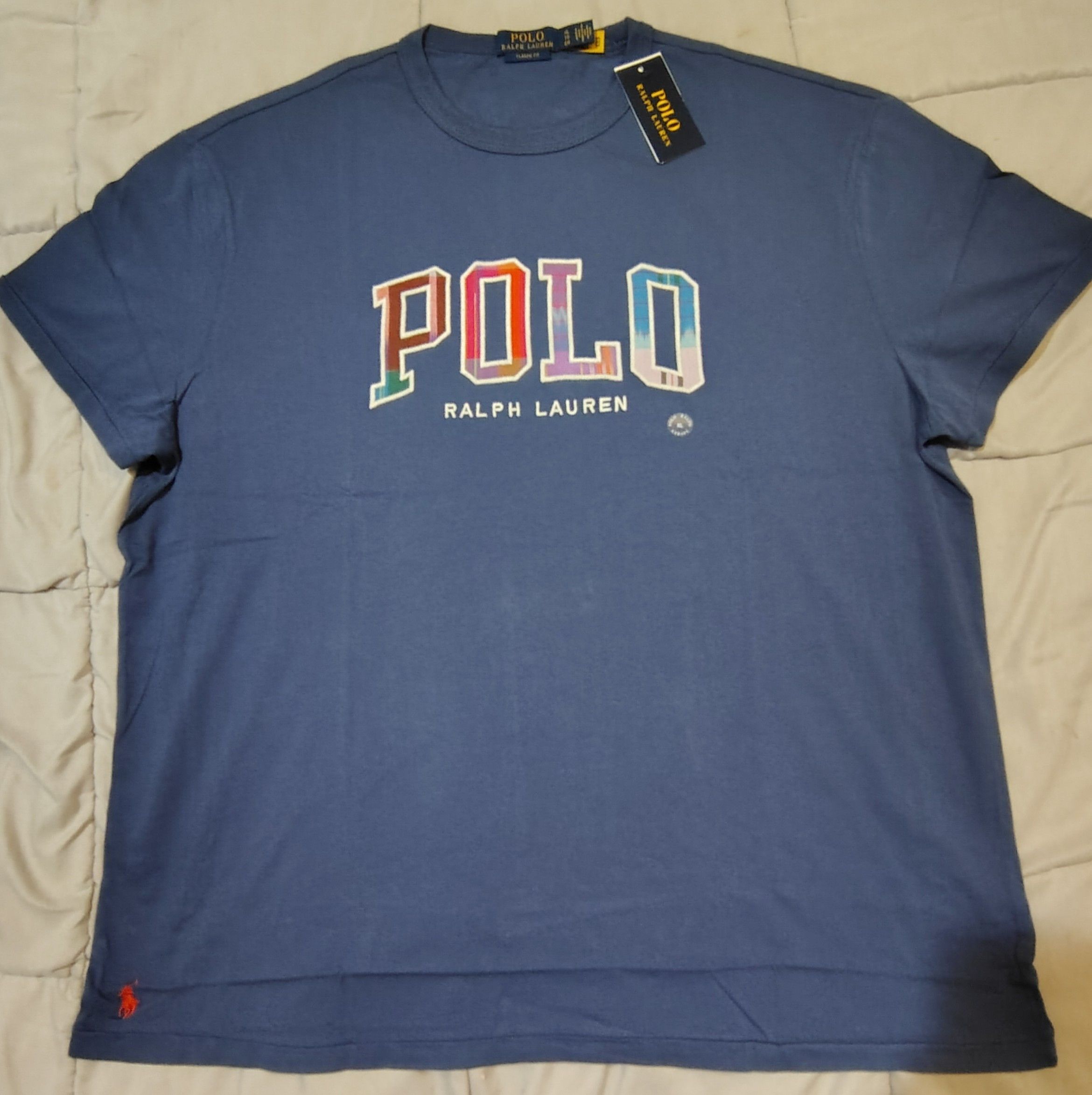 Polo Ralph Lauren Polo Ralph Lauren Plaid Logo Tee Blue XL BNWT Size US XL / EU 56 / 4 - 1 Thumbnail