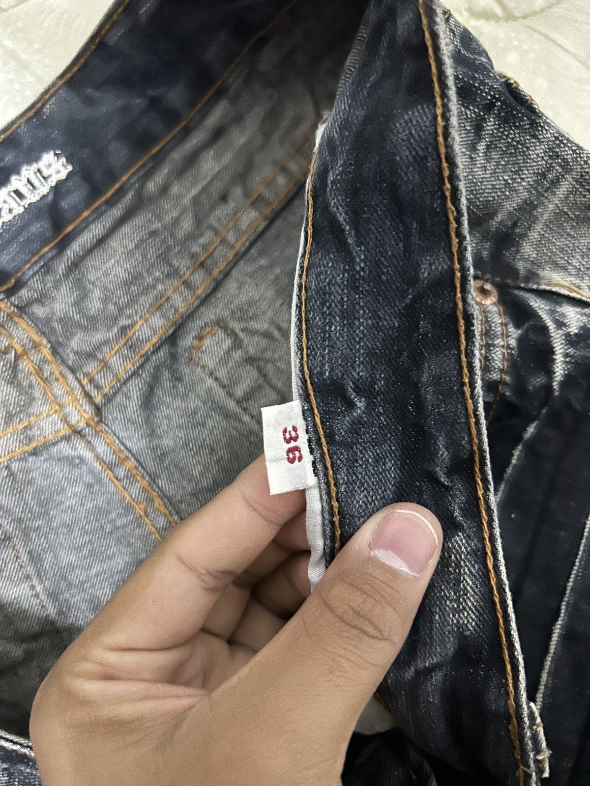 If Six Was Nine Vintage Japanese Flare Jeans Sick Acid Wash Design Size US 36 / EU 52 - 12 Thumbnail
