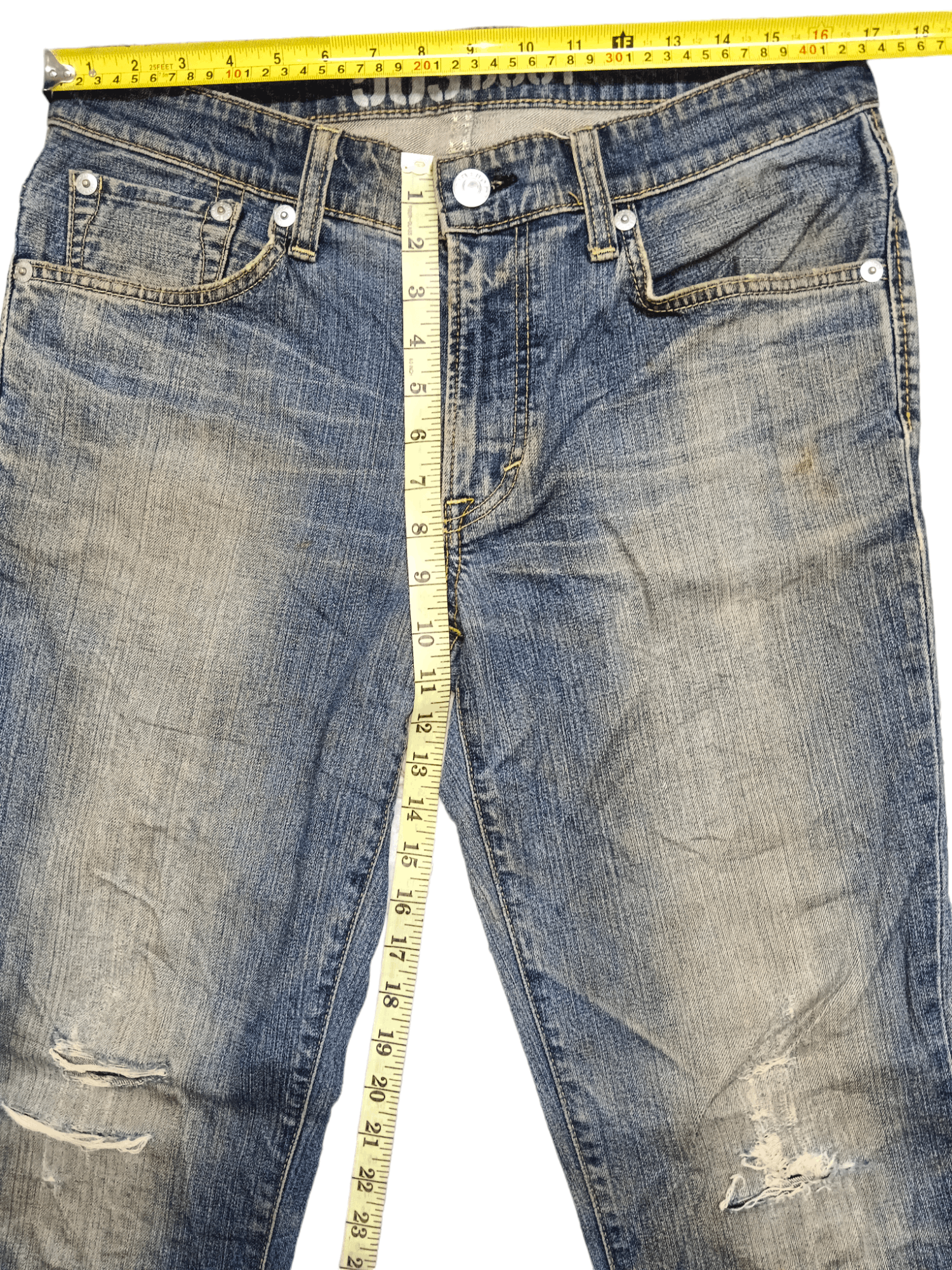 Edwin Edwin Distressed Mudwash Bootcut Denim Size US 33 - 8 Thumbnail