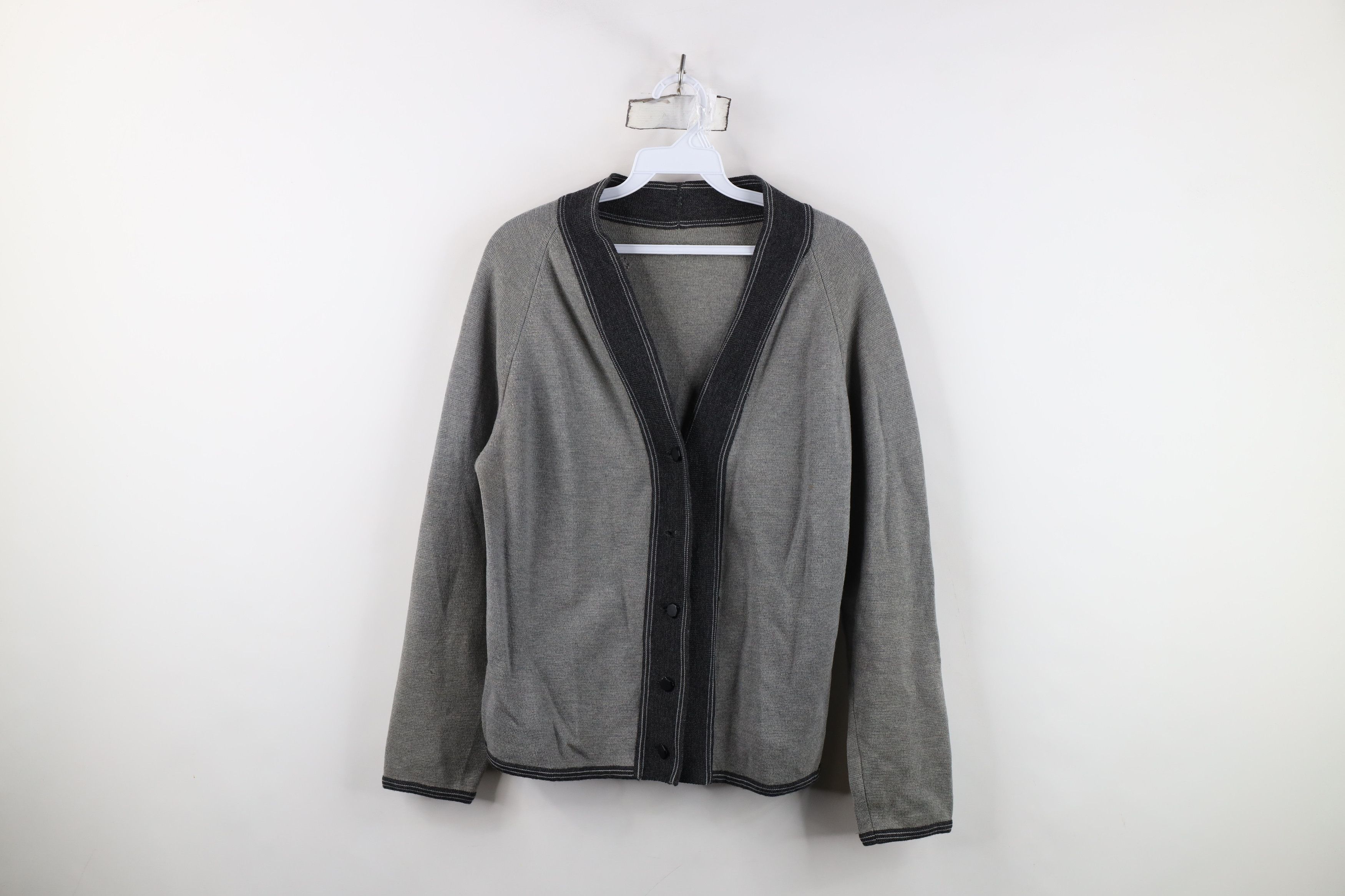 Vintage Vintage 50s Streetwear Wool Knit Cardigan Sweater Gray Size M / US 6-8 / IT 42-44 - 1 Thumbnail