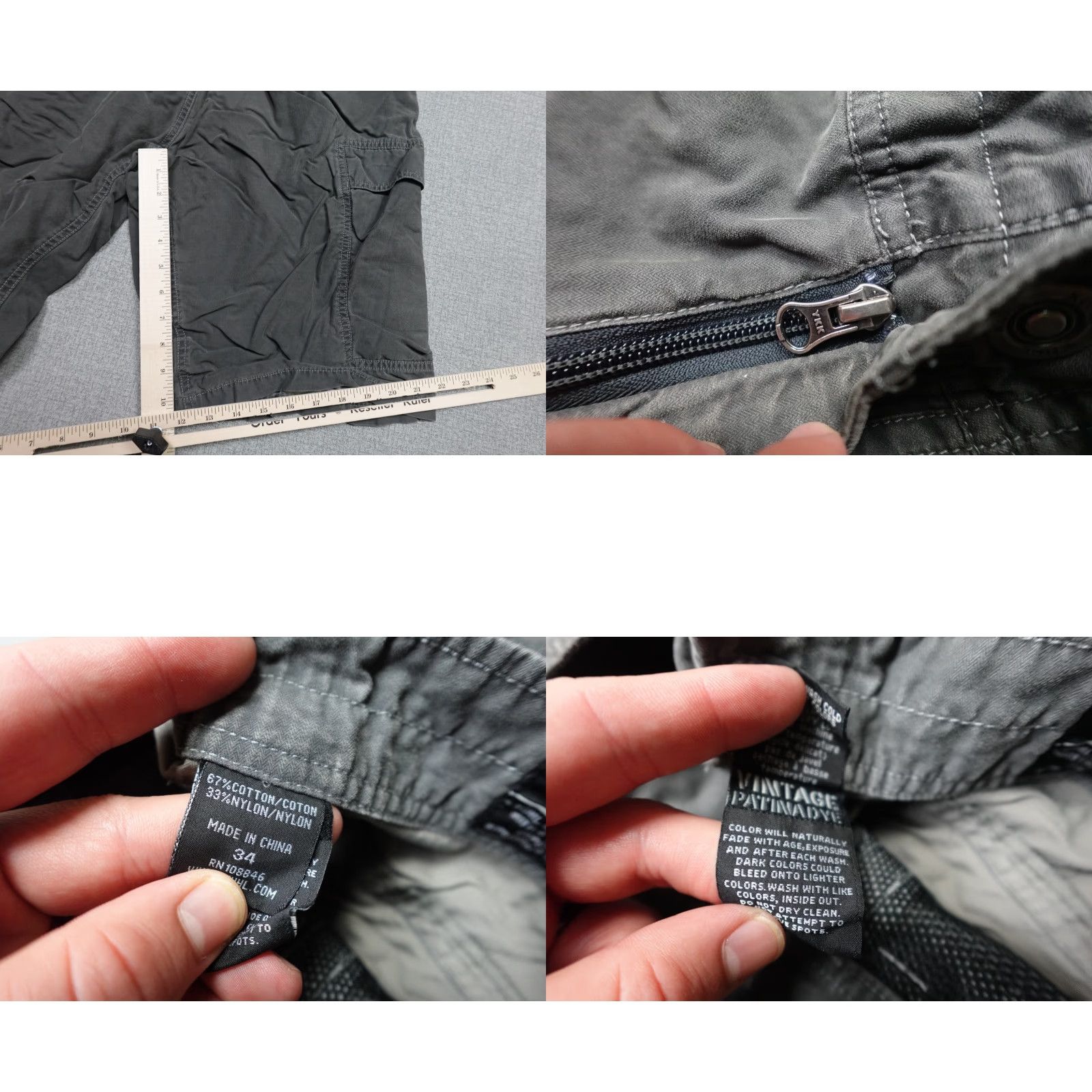 Vintage Kuhl Cargo Shorts Mens 34 Gray Outdoor Hiking Nylon Blend Zip Pocket Utility Cargo Pocket Zipper Front Fly YKK Regular Rise High Size US 34 / EU 50 - 8 Thumbnail