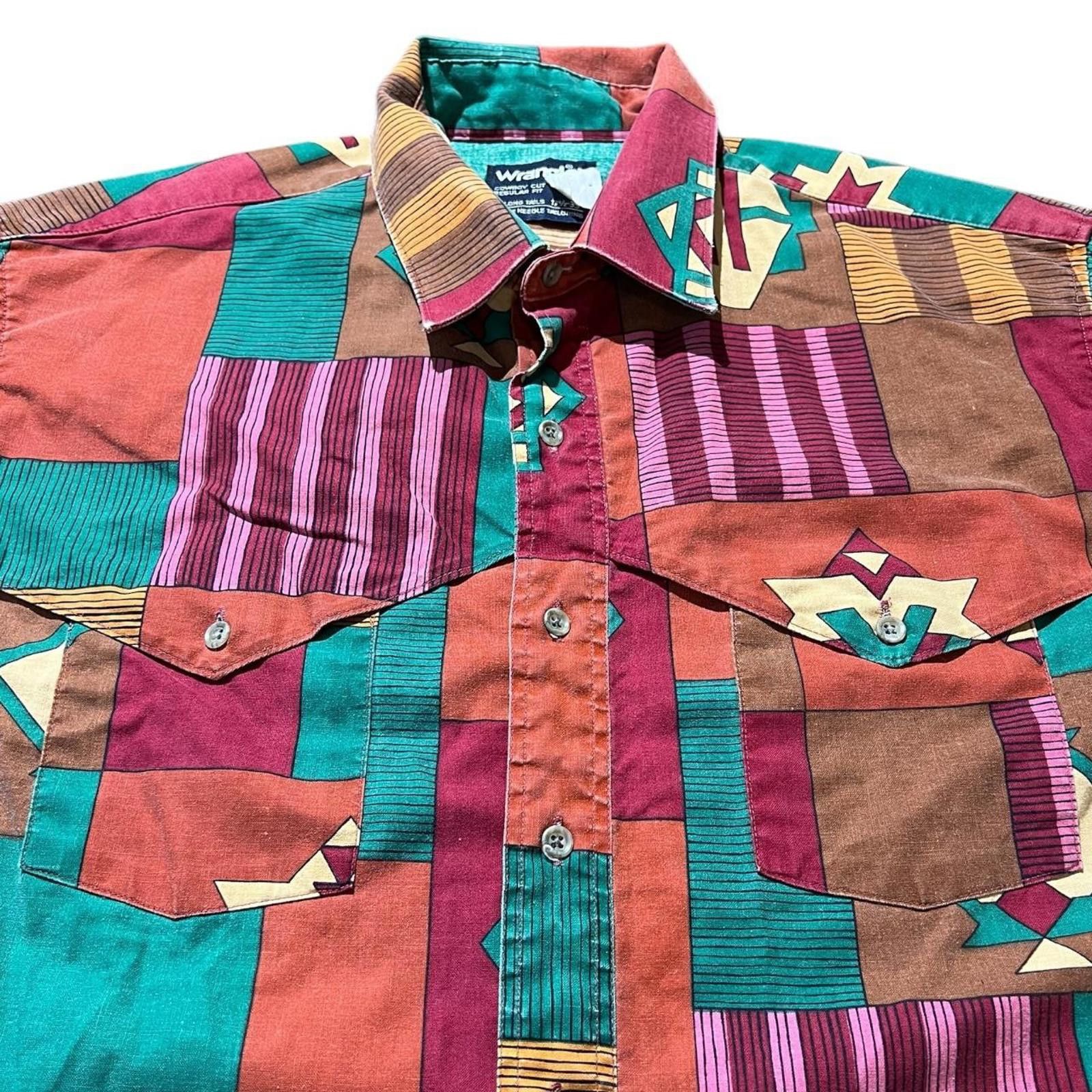 Wrangler Vintage Wrangler Southwestern Aztec Western Button Down Size US XL / EU 56 / 4 - 3 Thumbnail