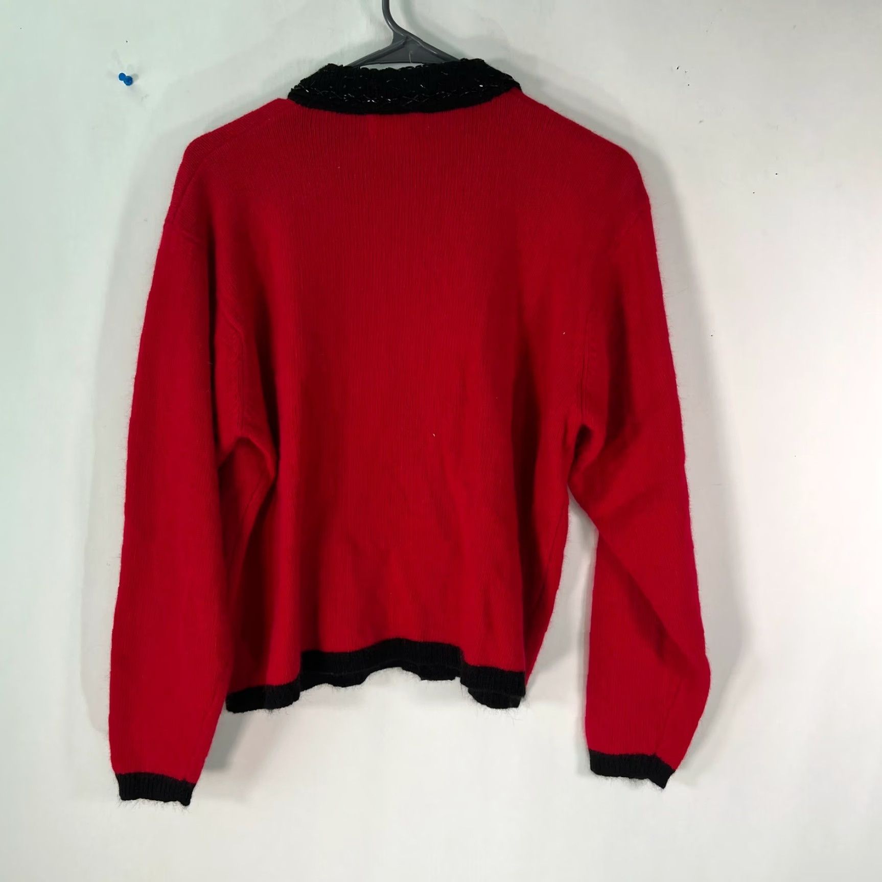 Vintage Rosanna Cardigan Sweater Womens Long Sleeves Button Front Beaded Red Size L Size L / US 10 / IT 46 - 2 Thumbnail