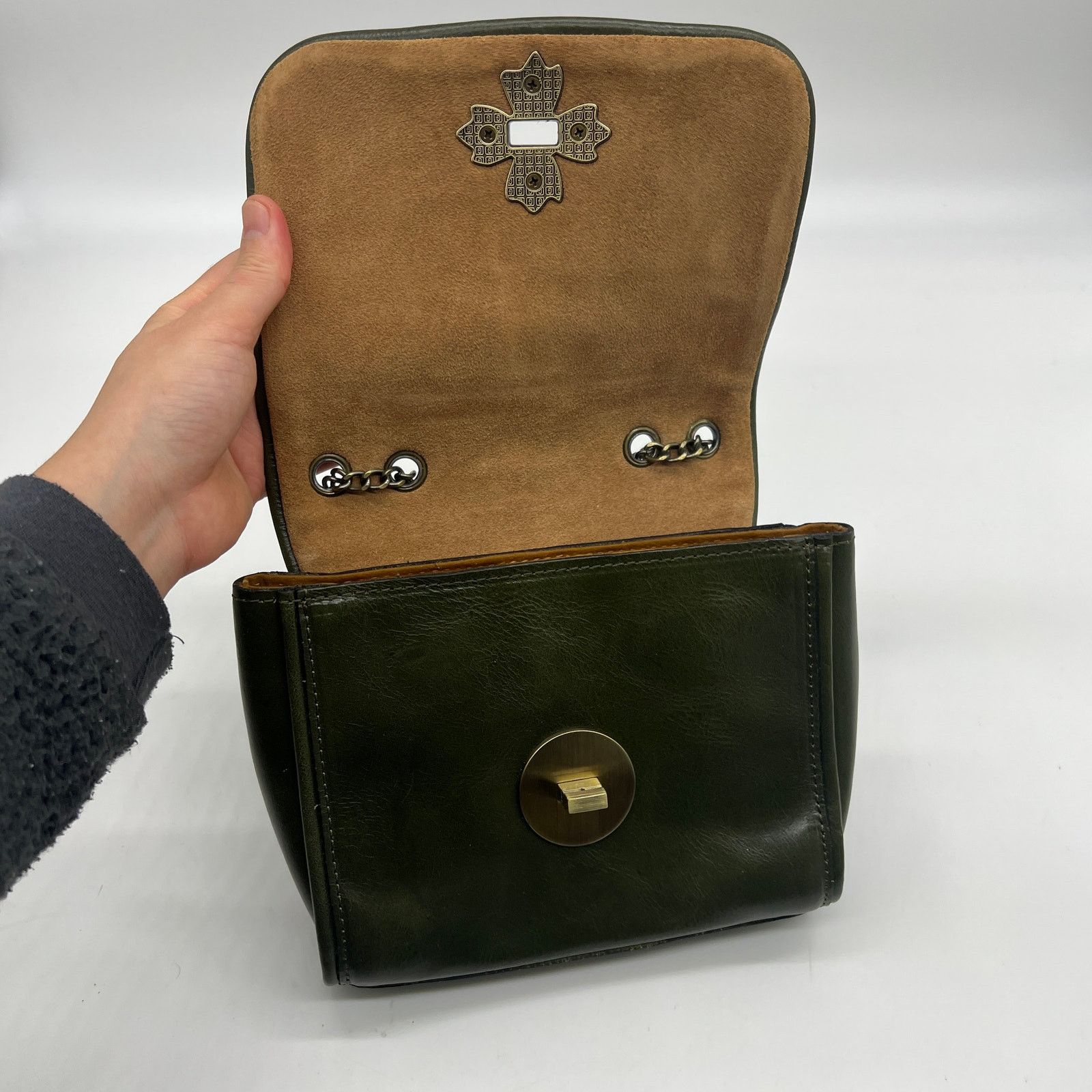 Other Patricia Nash Leather Purse Harlow Flap Chain Bag Soft Olive Size ONE SIZE - 3 Thumbnail