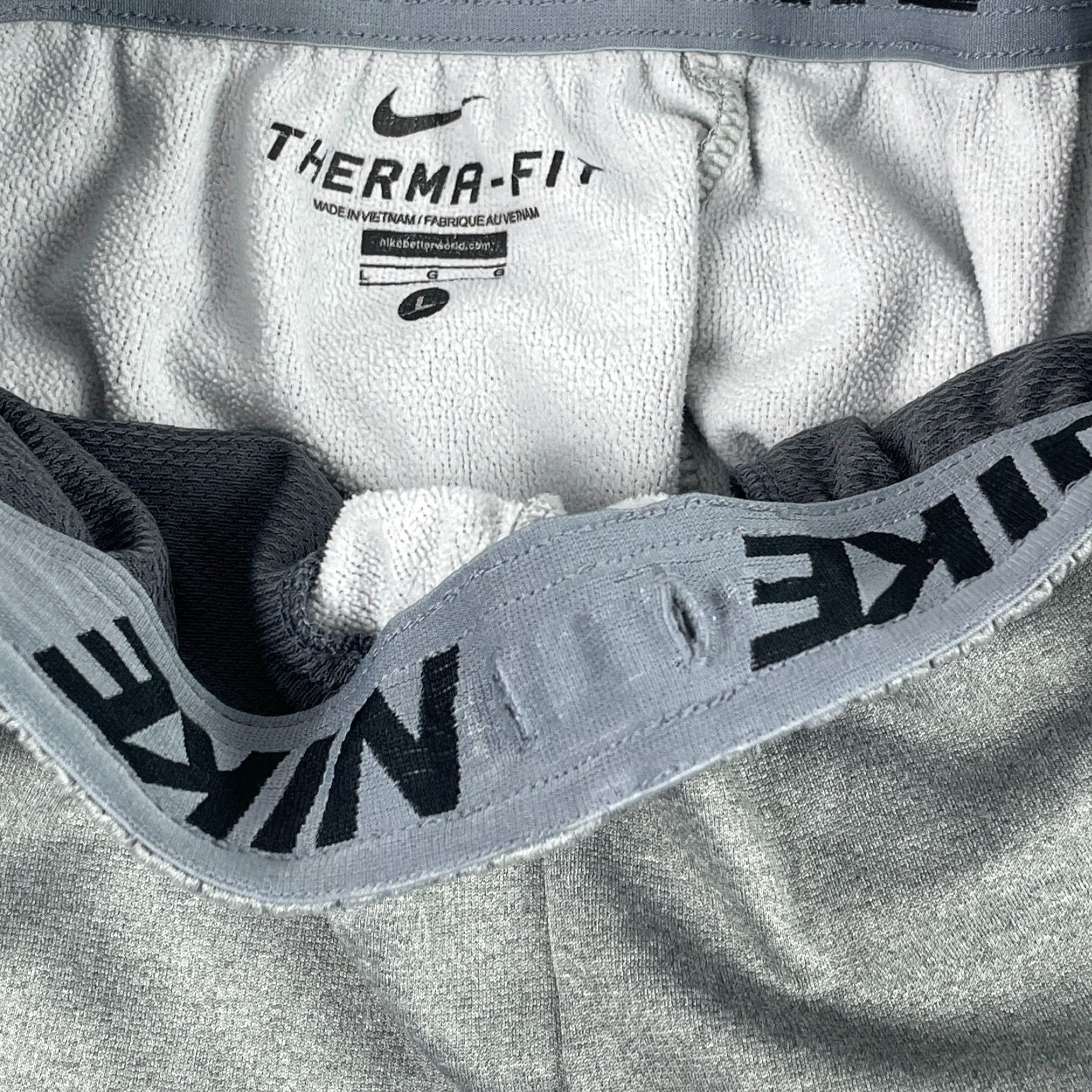 Nike Nike Sweatpants Mens L Gray Therma Fit Straight Leg Fleece Lined Workout Gym Size US 31 - 7 Thumbnail