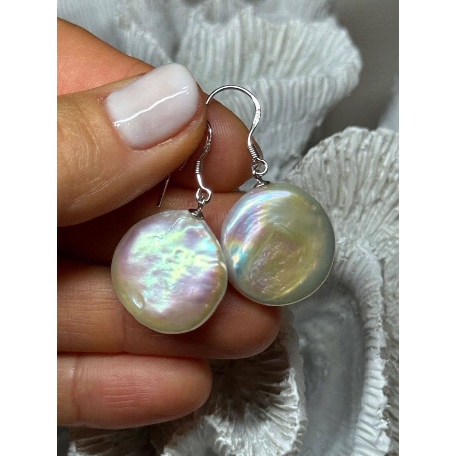 Jewelry 925 STERLING SILVER FRESH WATER PEARL EARRINGS LENGTH 1.8 In Size ONE SIZE - 11 Thumbnail