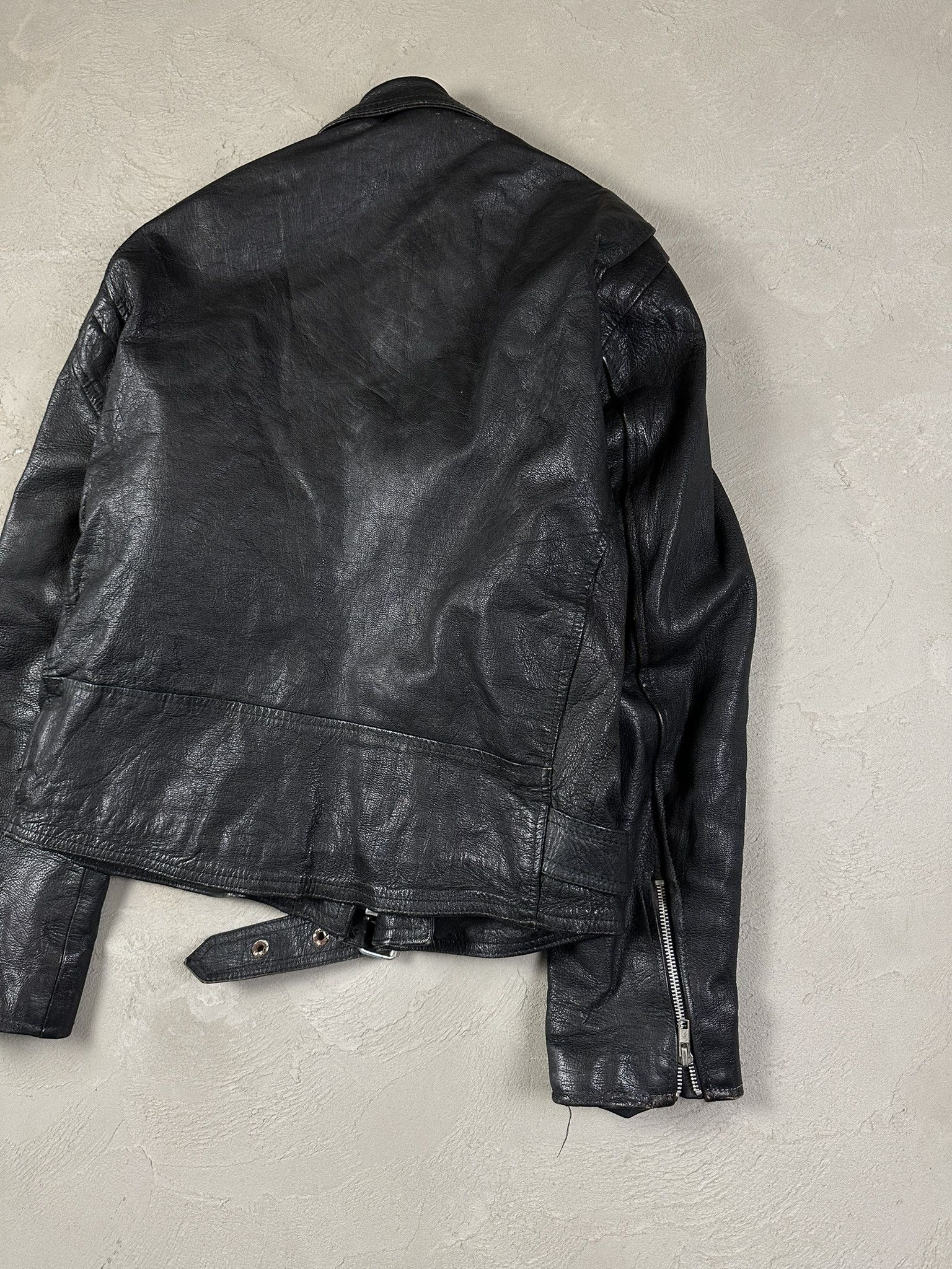 Genuine Leather 90s Vintage Biker Ramones Leather Boxy Jacket Size US S / EU 44-46 / 1 - 11 Thumbnail