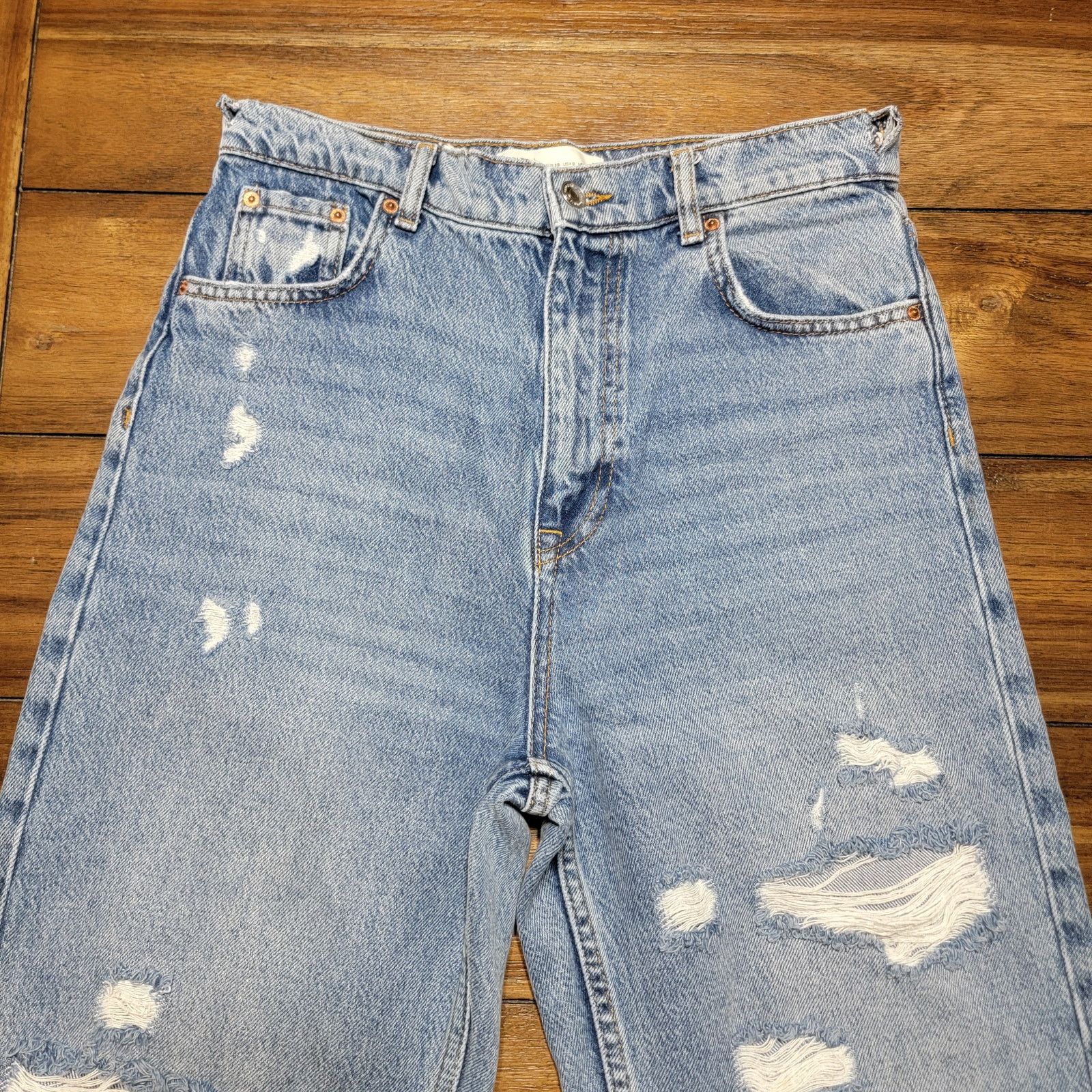 Zara Zara 90's Full Length Straight Denim Jeans w/ Raw Hem - 6 Size 28" / US 6 / IT 42 - 2 Thumbnail